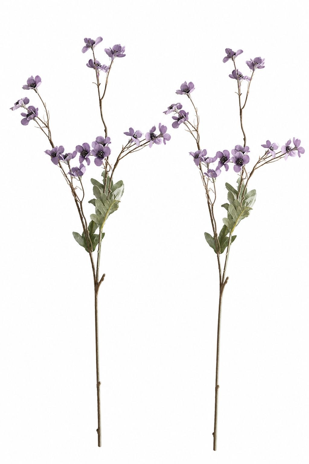 Dusty Lavender Faux Flower Stem Set Purple Wildflower Spray Cottagecore Floral D