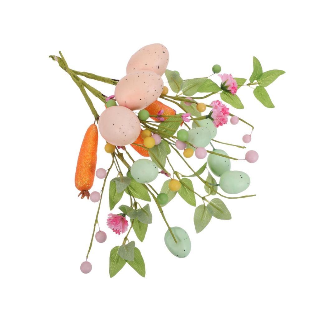3 Pcs Easter Egg Tree Artificial Eggs Twig Branches Flowers Colorful Picks