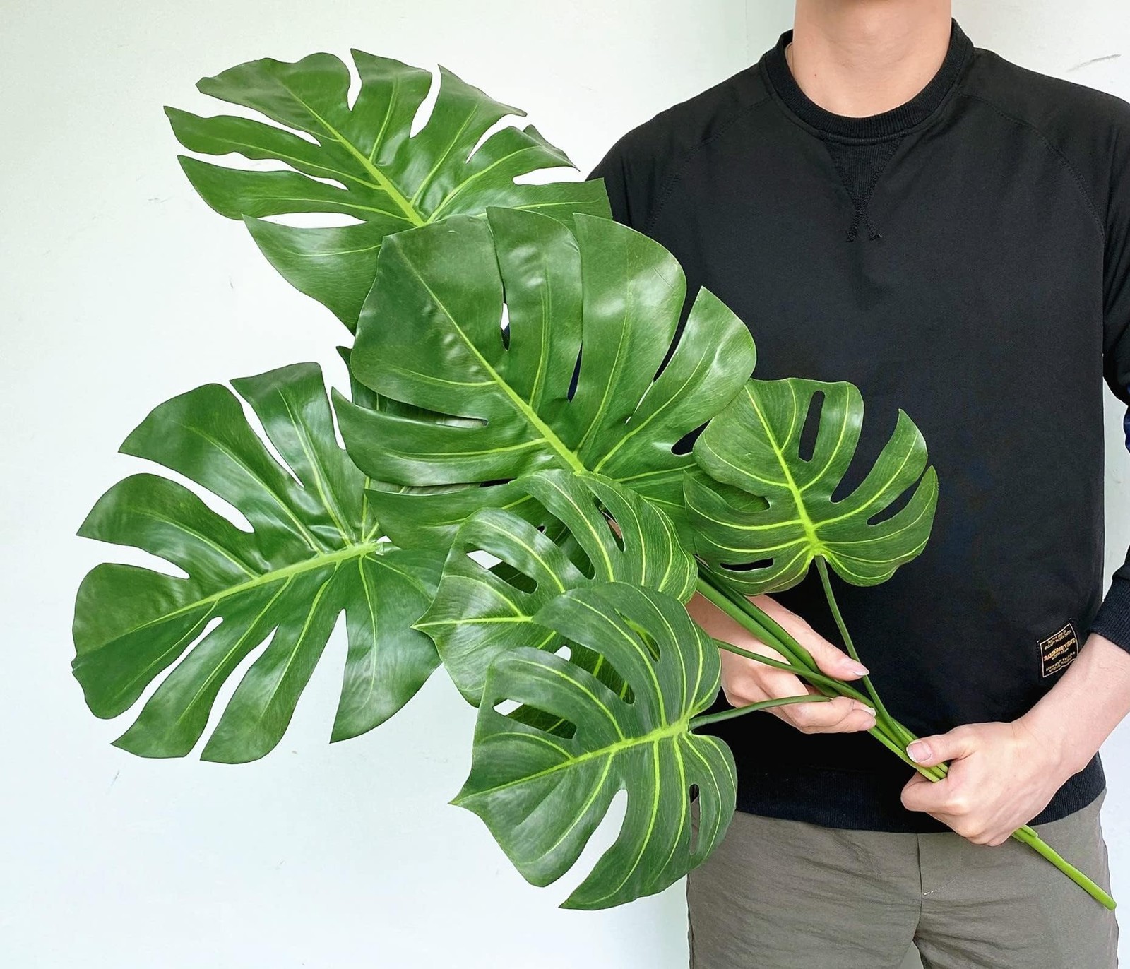 Artificial Monstera Leaves Real Touch Monstera Deliciosa Plant Leaf Stems Fau…
