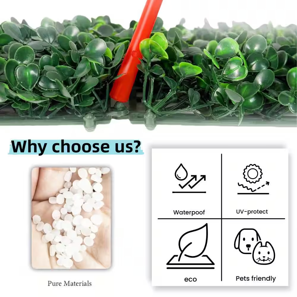 12- Piece 20 In. H X 20 In. W Artificial Boxwood Hedge Uv-Proof Grass Greenery B