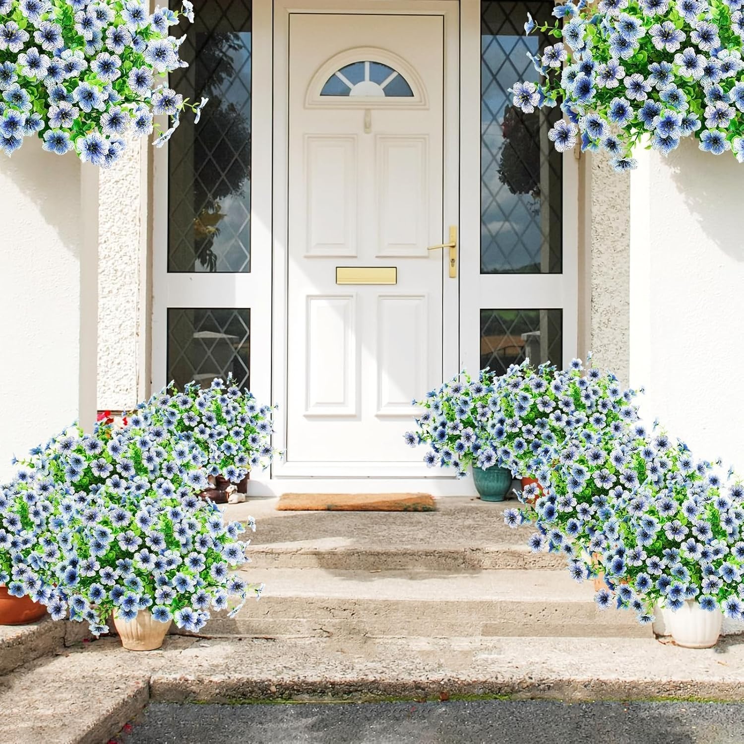 Vibrant Blue 14in Artificial Daisy Bundles – Indoor & Outdoor Decor Solution