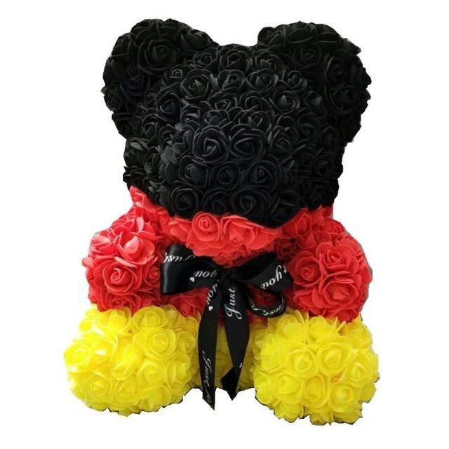 Black red and yellow Rose Bear 35cm Great Gift!!!