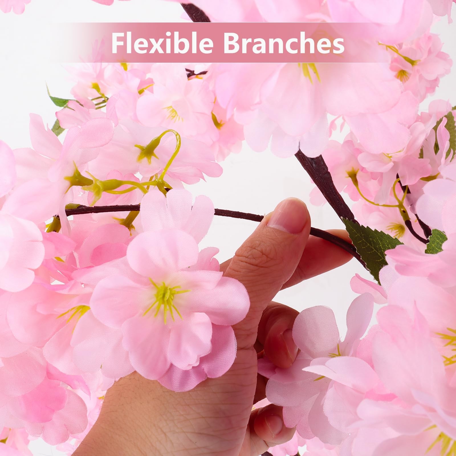6FT Artificial Cherry Blossom Tree, Fake Pink Sakura Tree, Realistic Faux Blo…