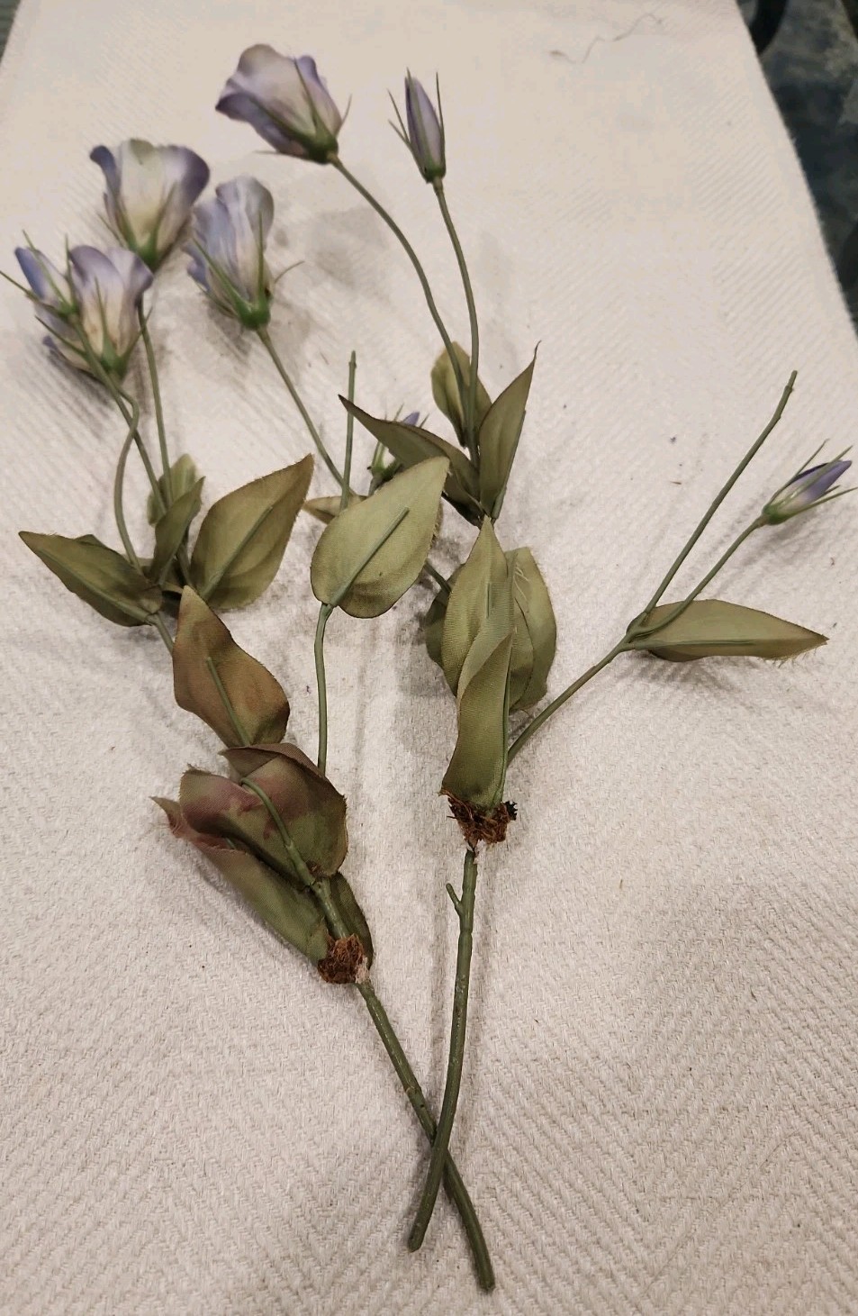 Lot of Artificial Faux Silk Wired Flowers ~ Pink, Purple, Peach