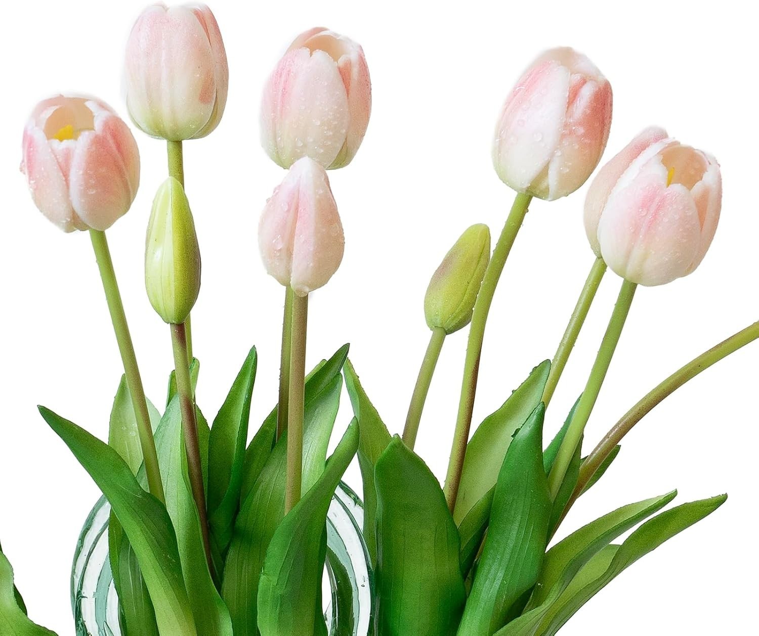 Artificial Tulip Flowers Set – 15 Pack in B Powder Pink