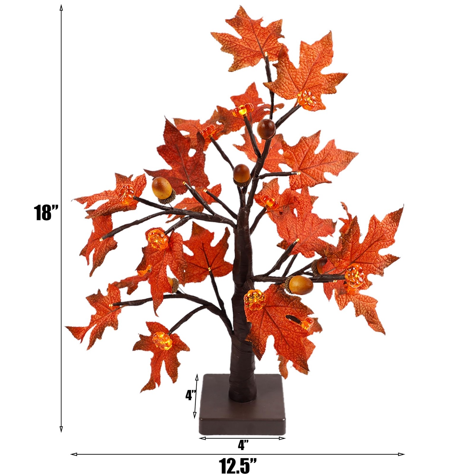 Fall Decorations fo Home 2 Pack 18″ Lighted Maple Tree