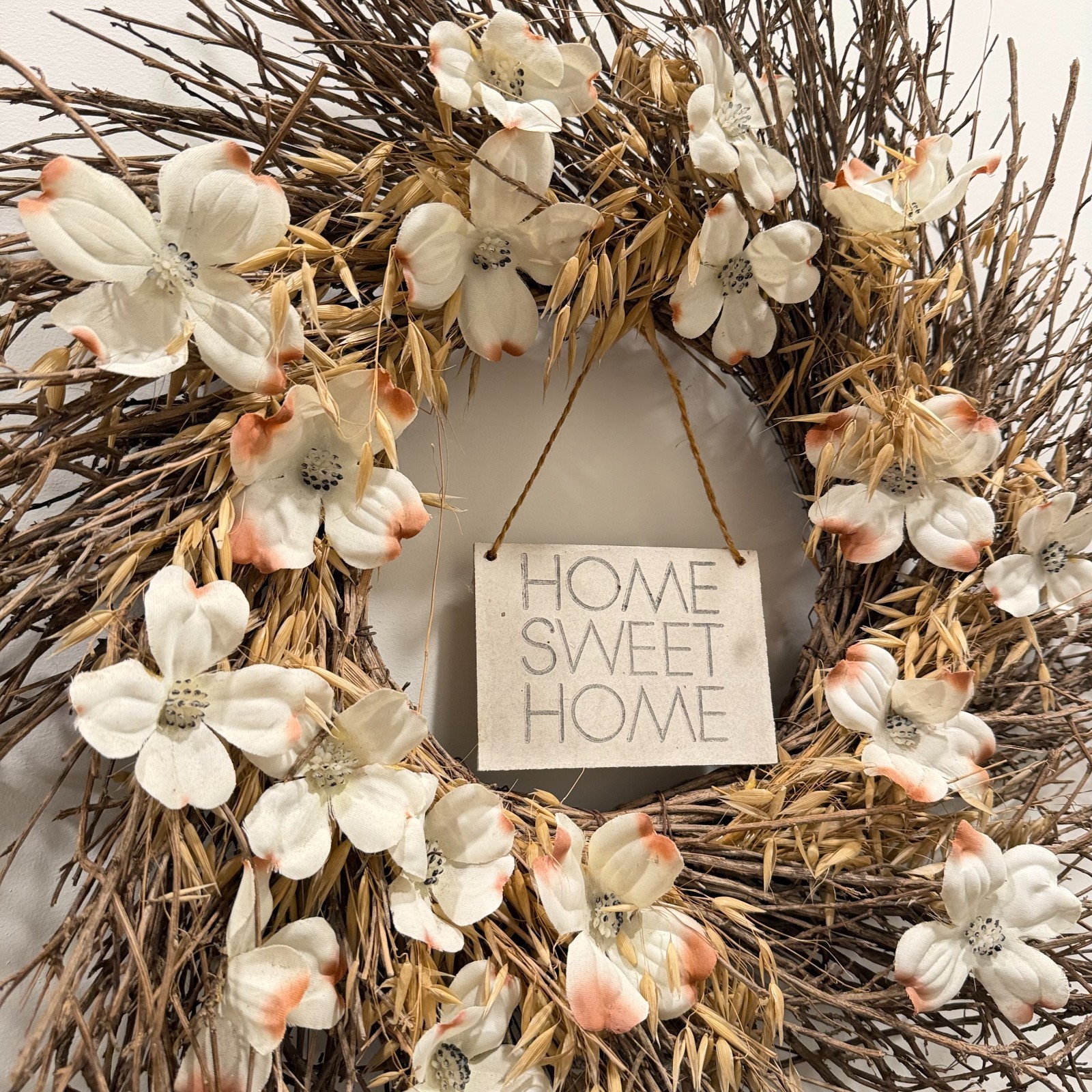 Natural Twig Home Sweet Home Wreath