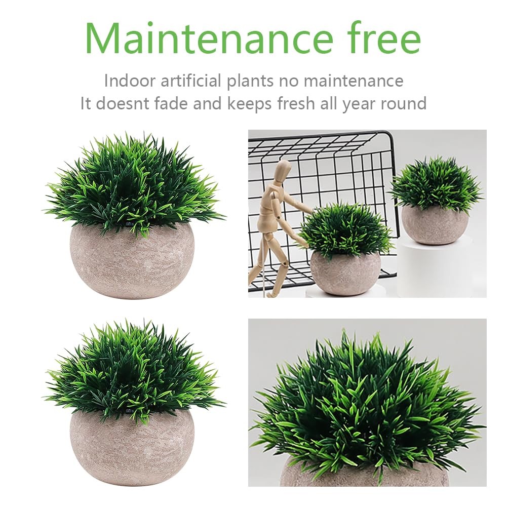 Bibabala Fake Bonsai Plants Faux Plant,Bonsai Short Needle Grass,Garden Deskt…