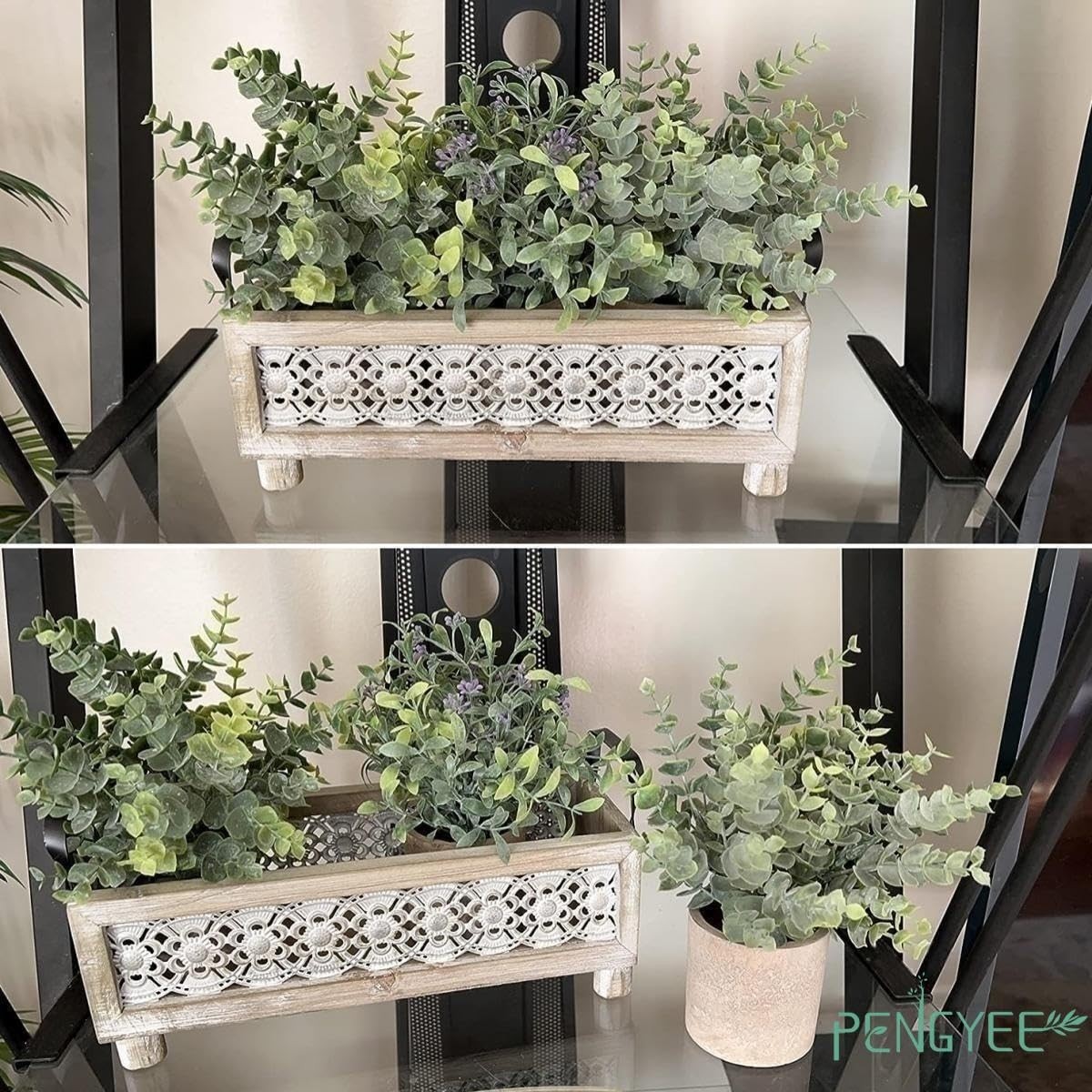 3 Pack Small Fake Plants in Farmhouse Pulp Pot for Home Decor
