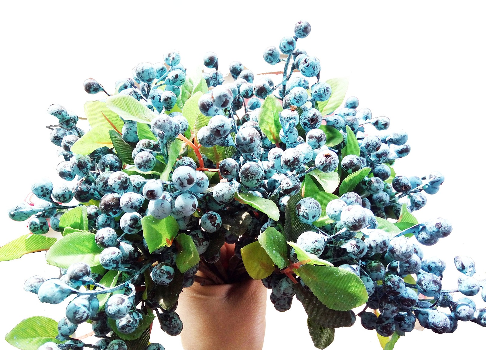 Artificial Flowers Faux Blueberries Blue 10 Pack Artificial Stems for Decorating
