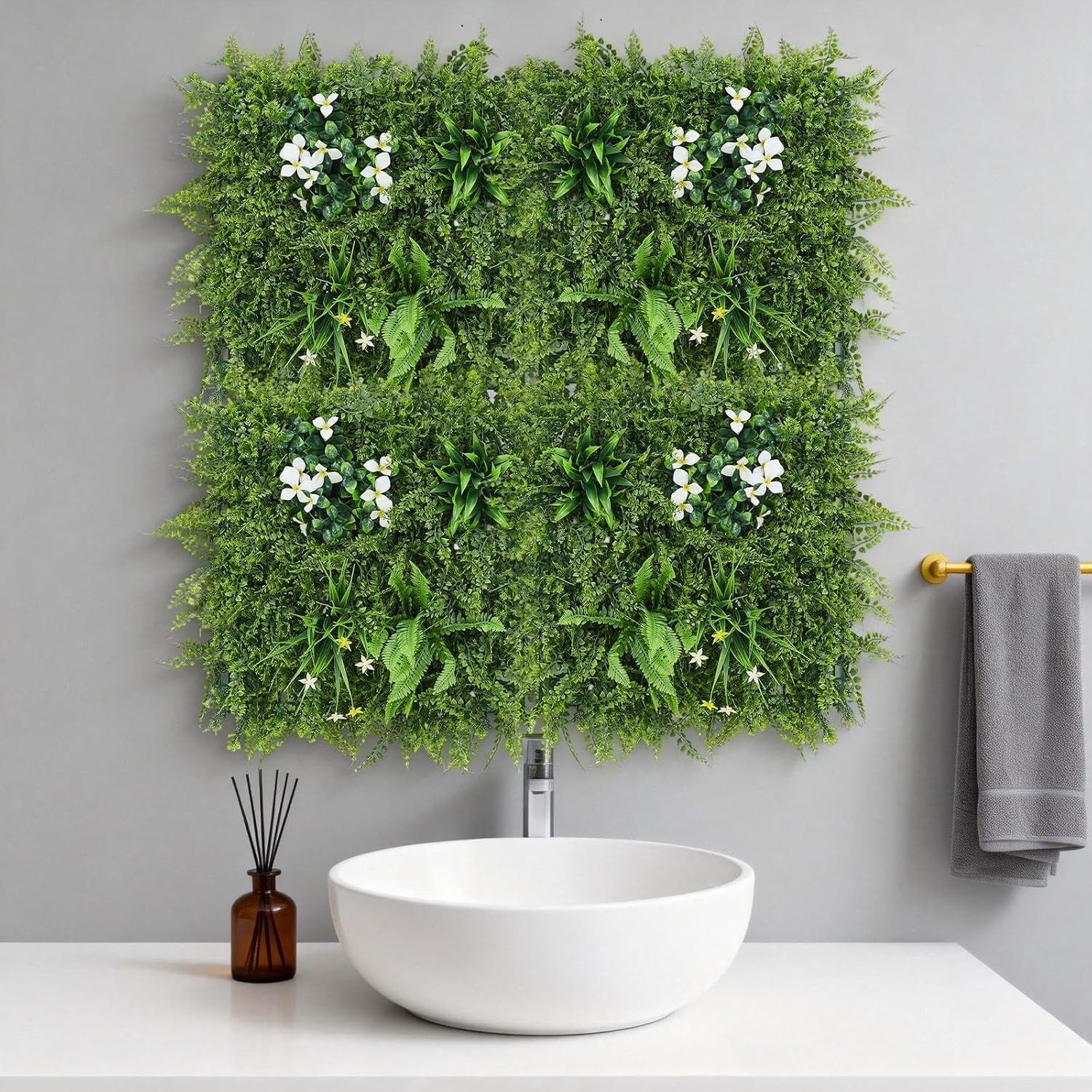 4/8/12X Artificial Greenery Wall Hedge Grass Fence Plant Fake Mat Foliage Panels