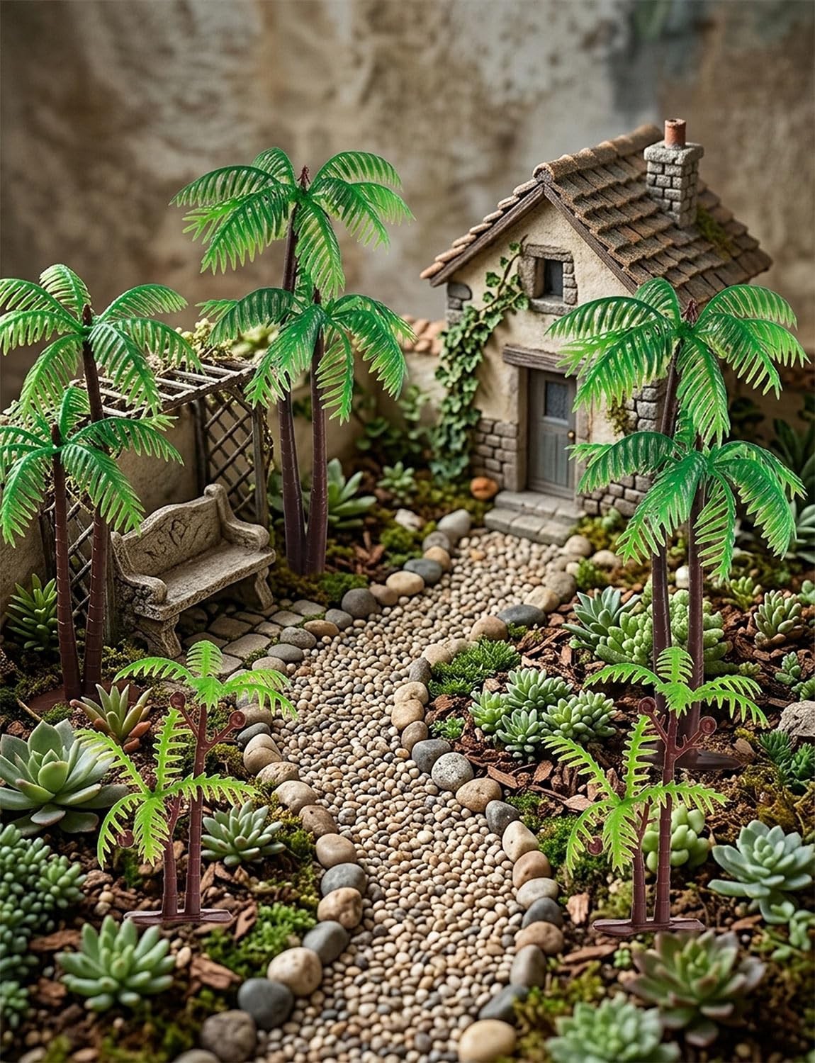 30 Pcs Miniature Trees Model Coconut Palm Trees Fake Mini Tree for DIY Craft …