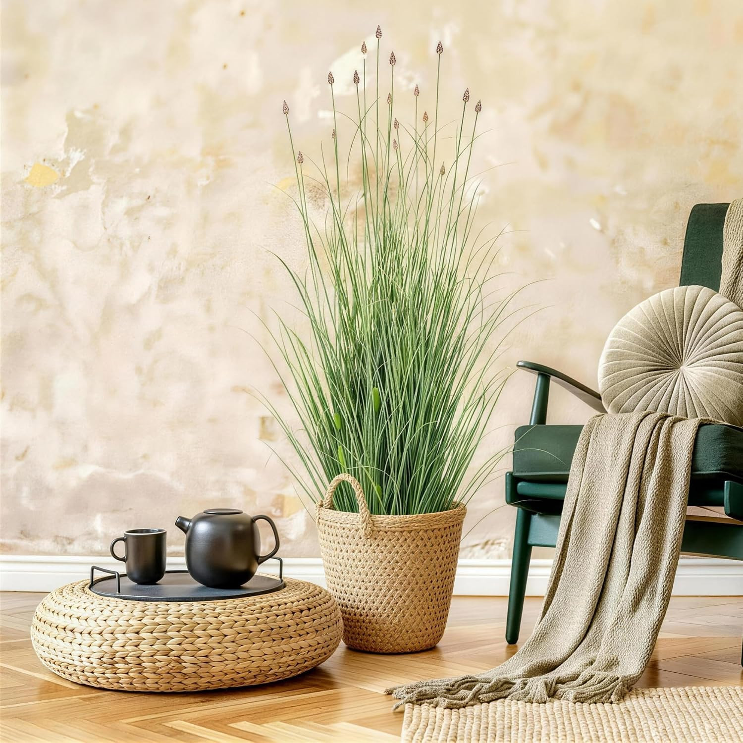3FT / 4FT Extra Lush Artificial Plant (2Pcs), Luxury Fake Tall Plants with Pot,