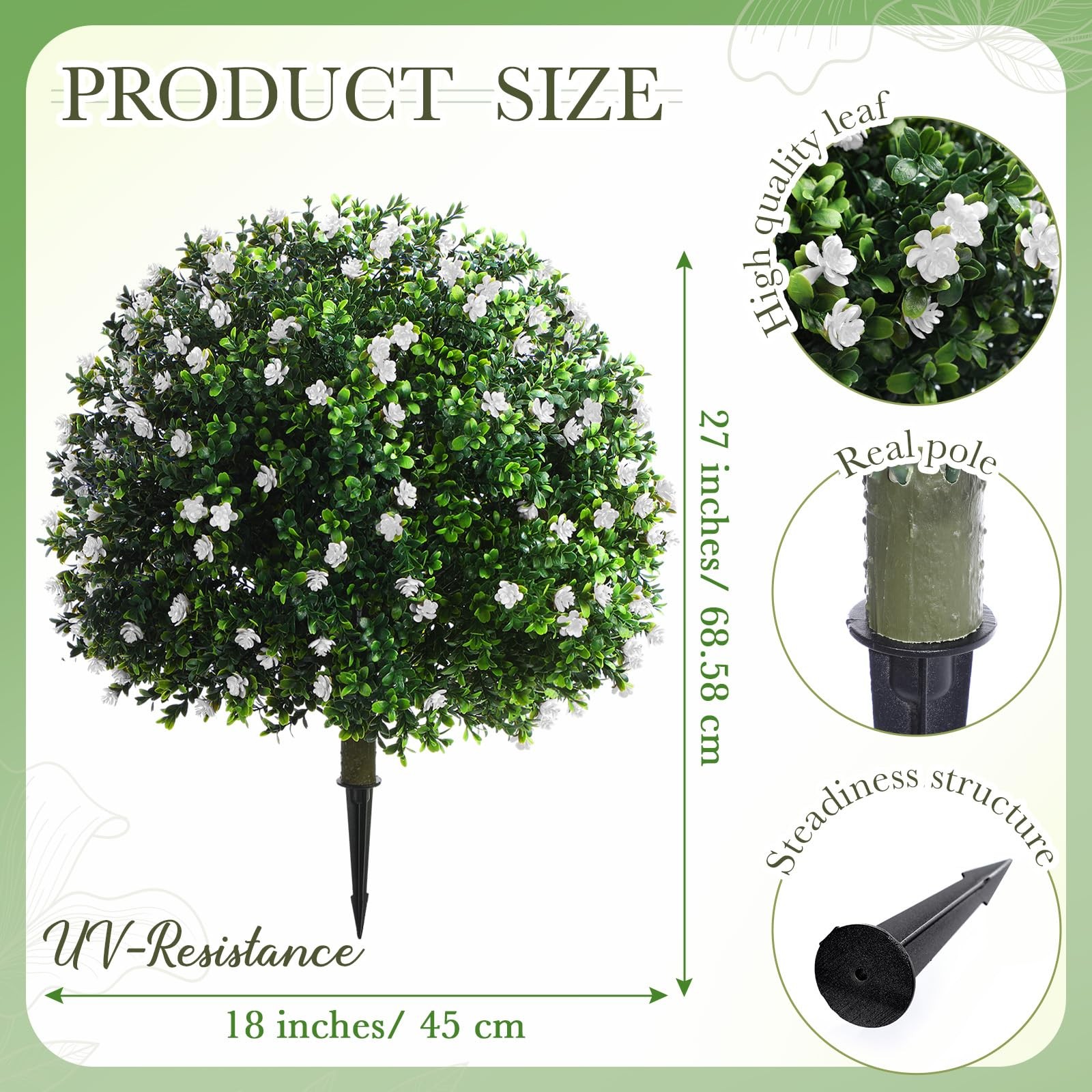 Set of 2 Artificial Boxwood Topiary Tree Fake Bushes Shrubs Outdoor Faux Plan…