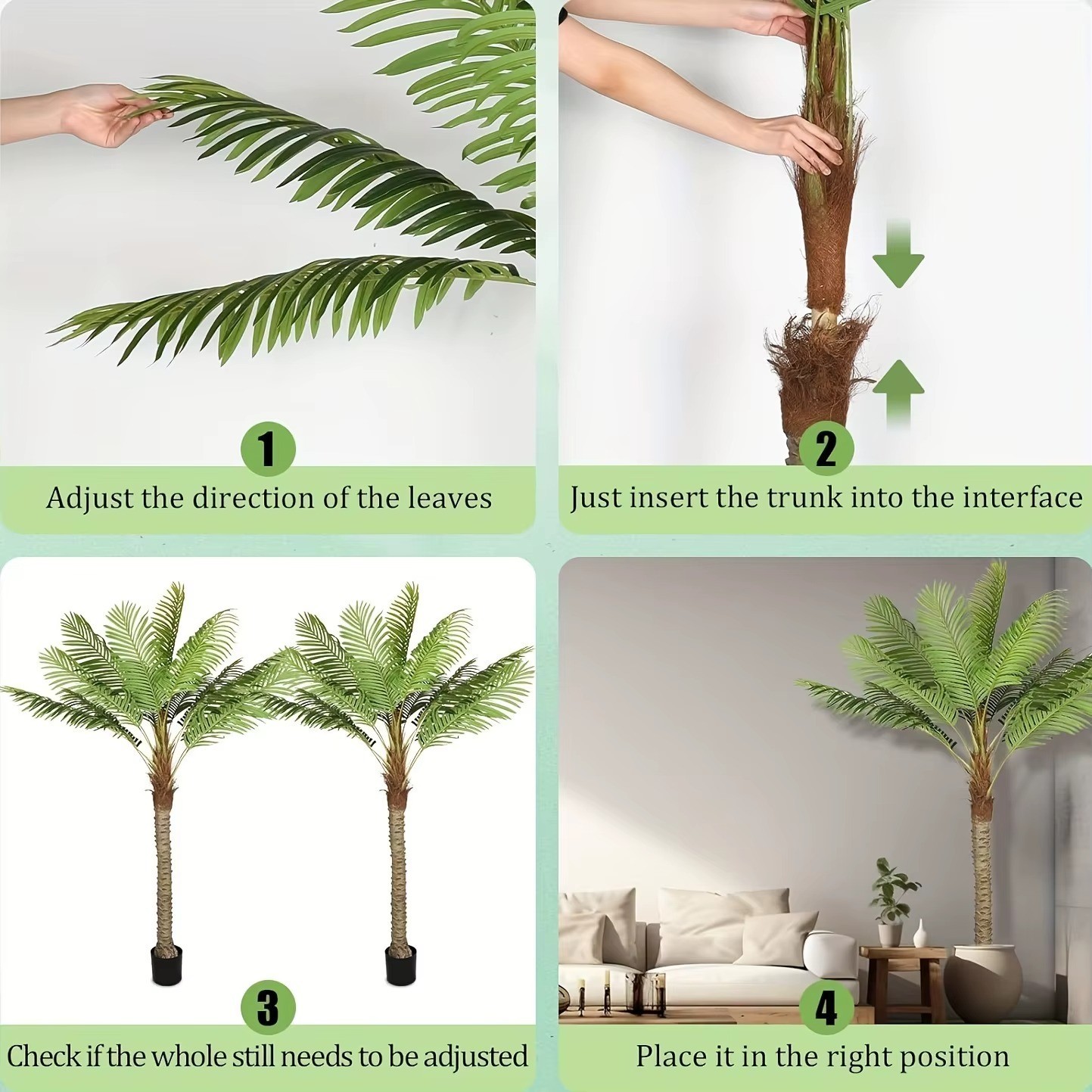 Artificial Coconut Palm Tree 5-6ft Tropical Indoor Plant Decor with Planter🌴