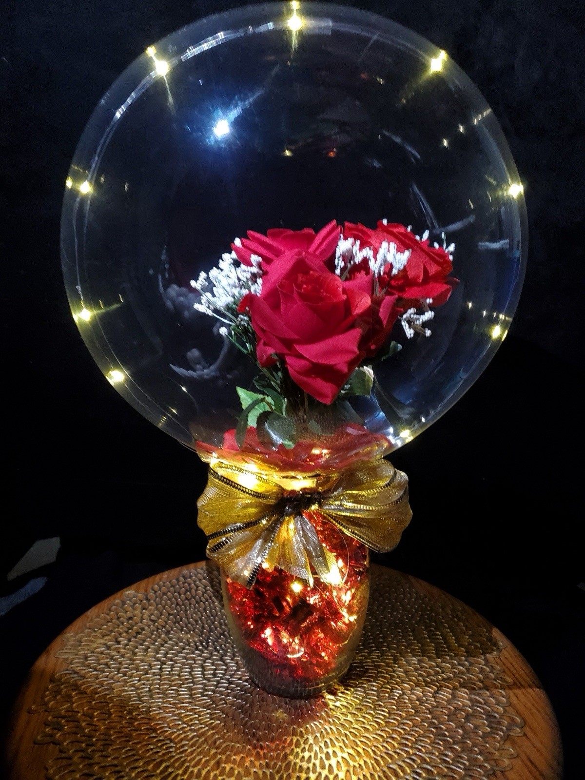 Valentines Day Gift Red Rose Light Balloon Bouquet