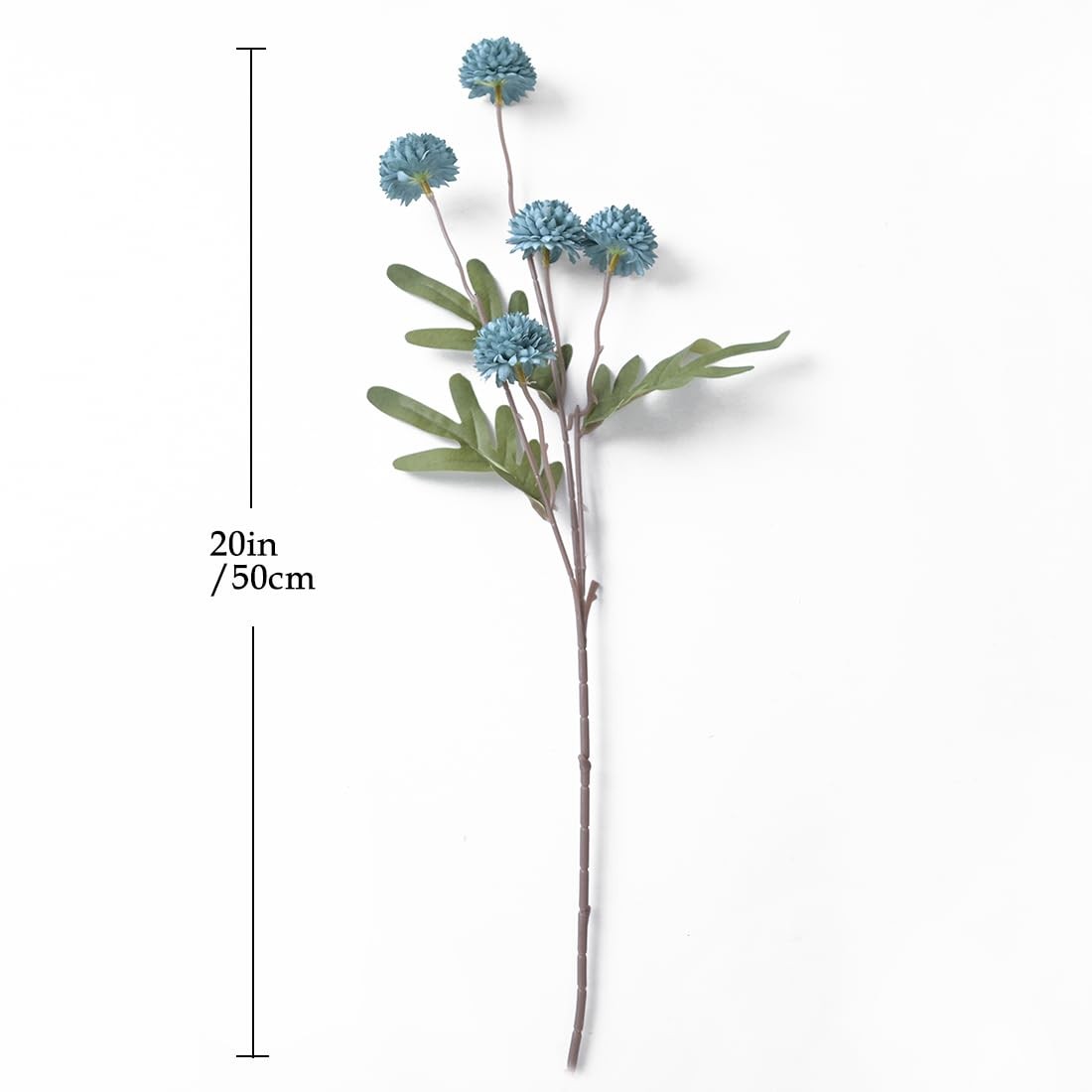 Dusty Blue Flowers Artificial Pompon Mum Silk Small Mini Chrysanthemum