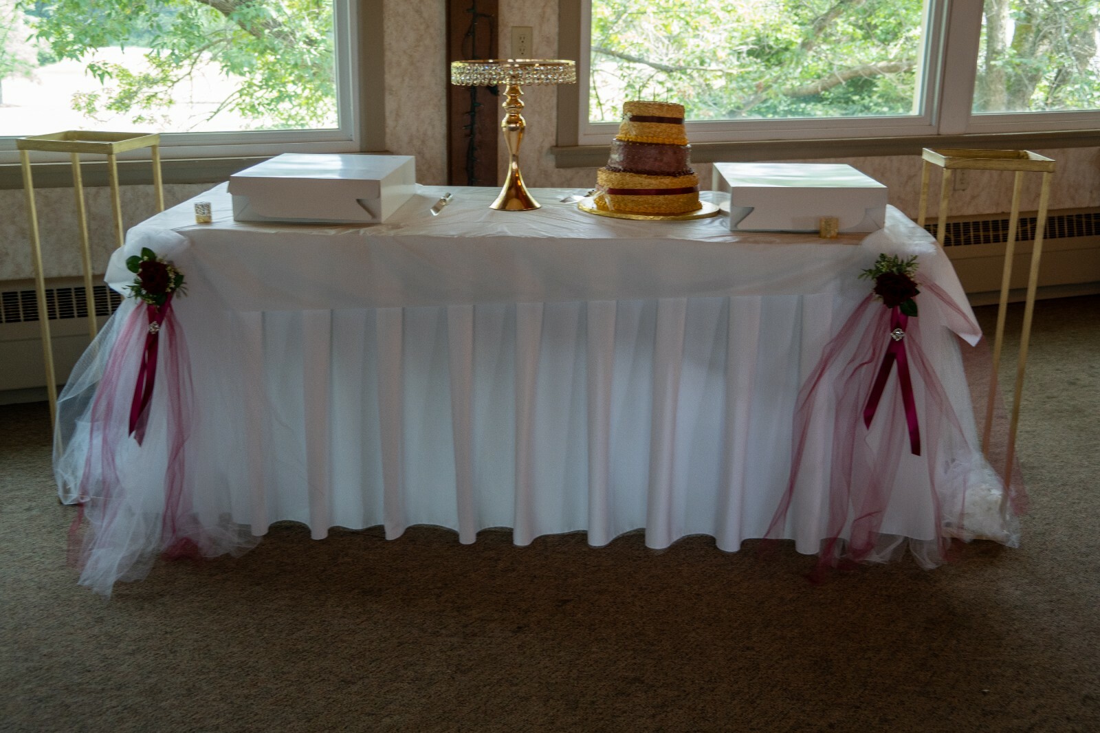 Wedding Pew Decorations White Tulle Red Roses Bling Crystals Elegant ChurchDecor