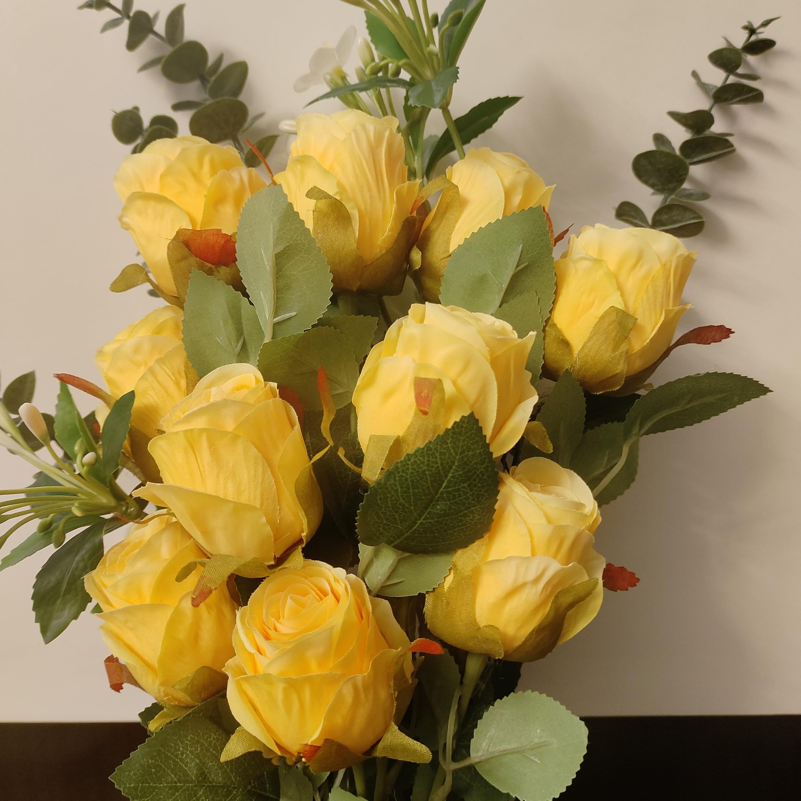 Artificial Roses 10 Pcs – Lifelike Single Stem Fake Roses with Natural Petal …
