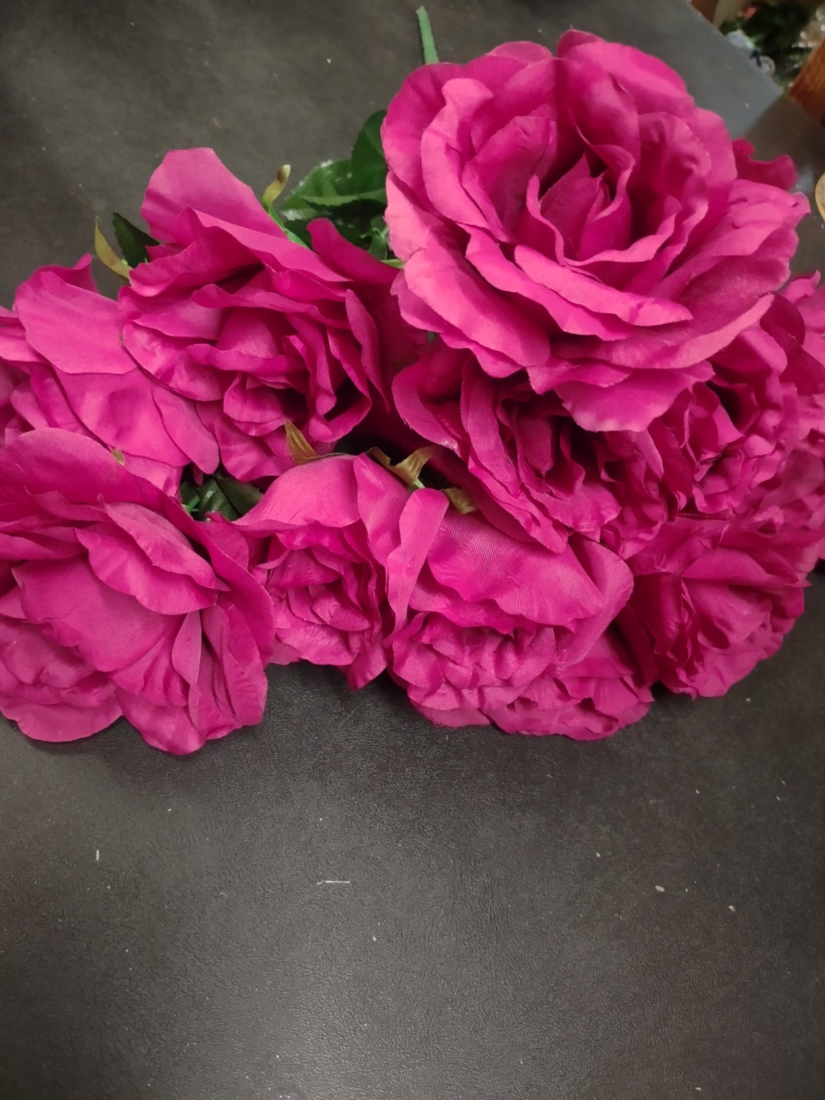Big Mixed Pearl Rose Bush, Orchid Mauve, Dark Pink Silk 5″ Large Roses 12 Stems