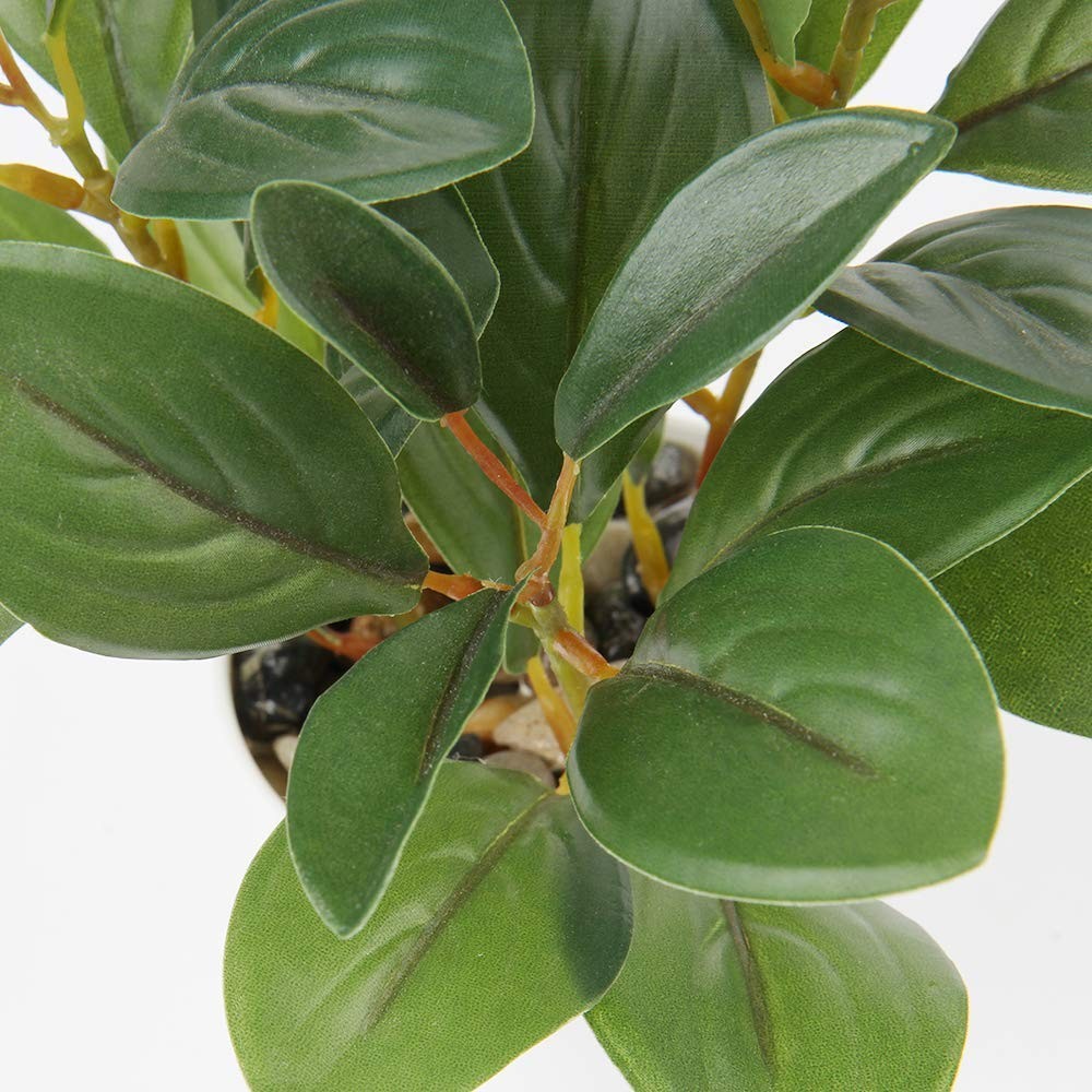 Potted Artificial Mini Camellia Small Fake Plastic Desk Plant with Vase