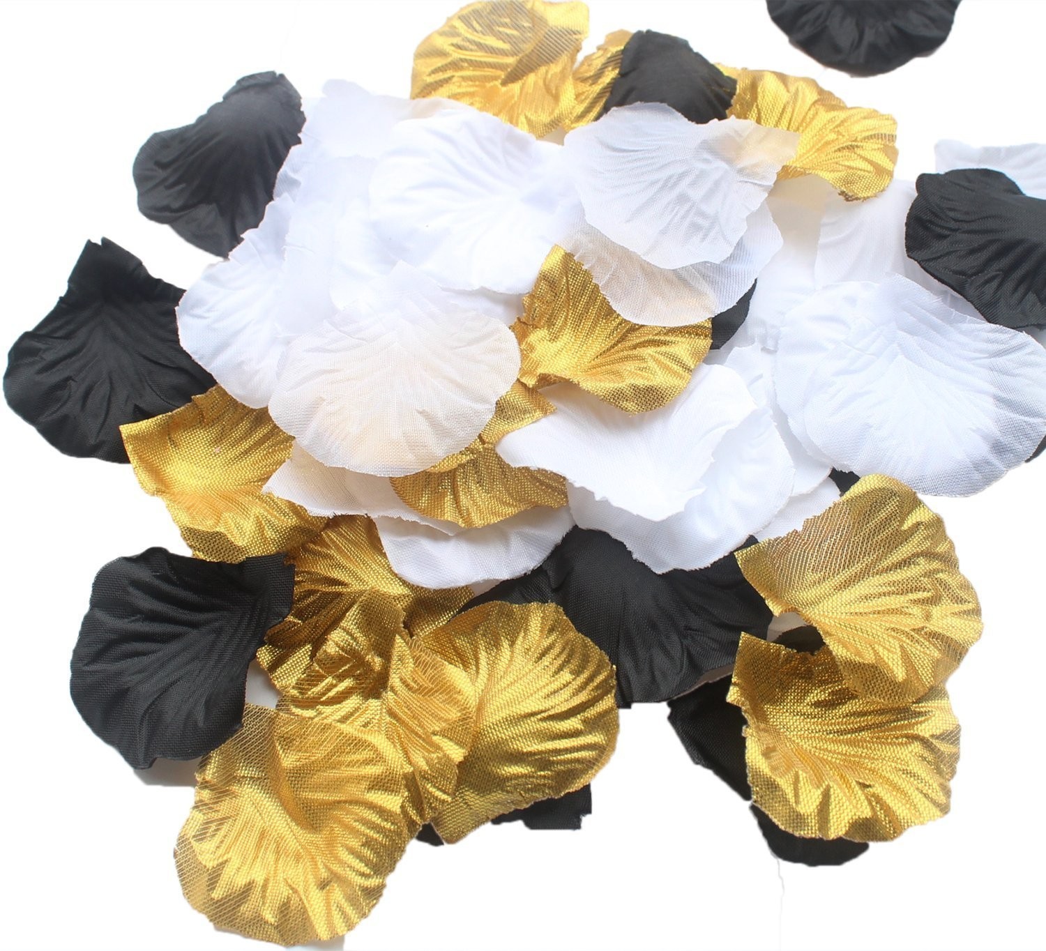 900 PCS Gold White Black Artificial Silk Flower Petals Centerpieces Scatters