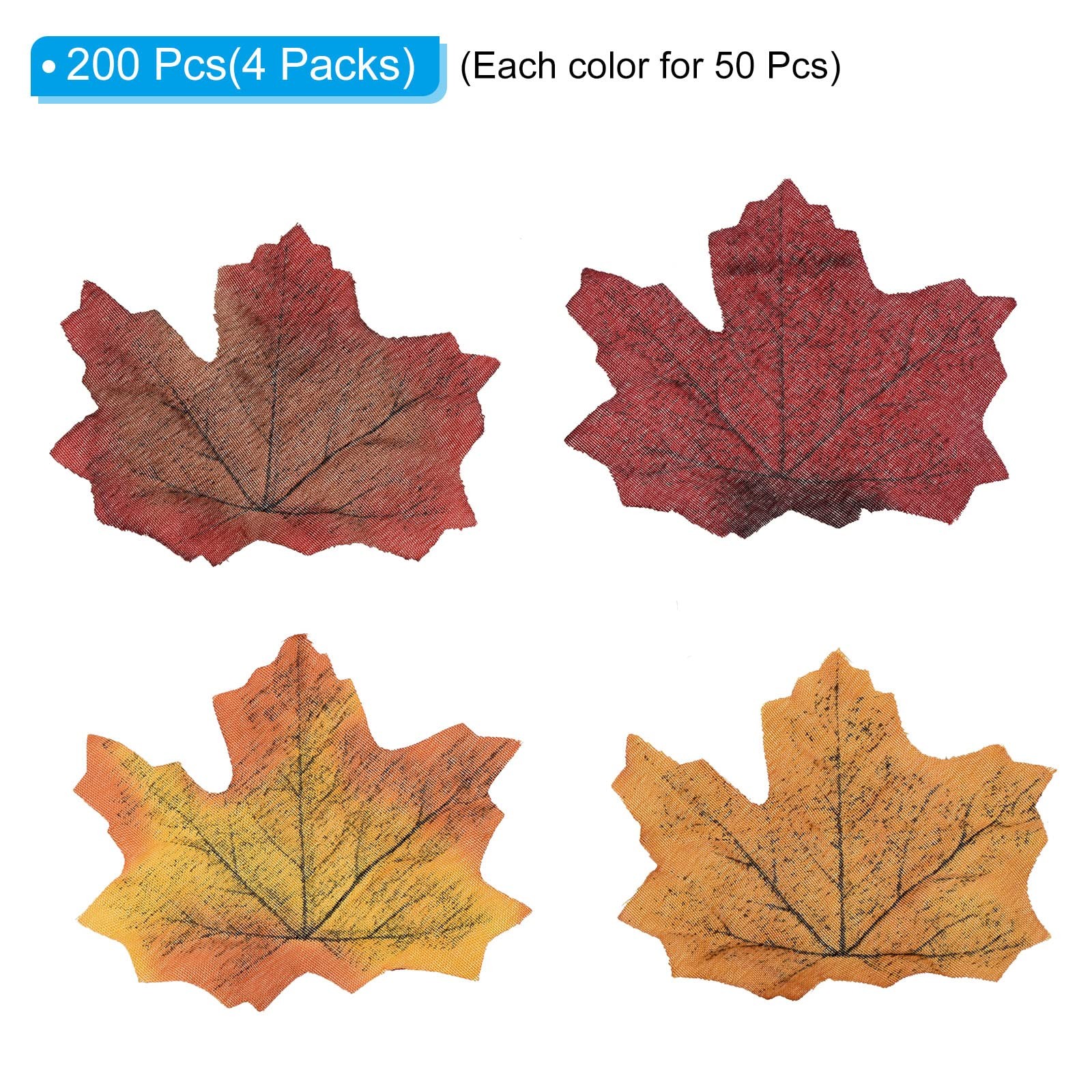 Artificial Leaves, 200 Pcs Mixed Fall Maple Autumn Fake Leaf for Wedding Part…