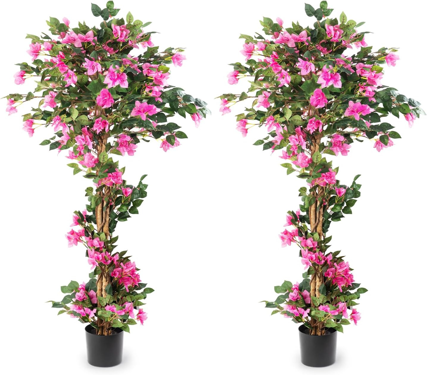 2Pack 5FT Pink Bougainvillea Trees – Faux Silk Indoor/Outdoor Decor