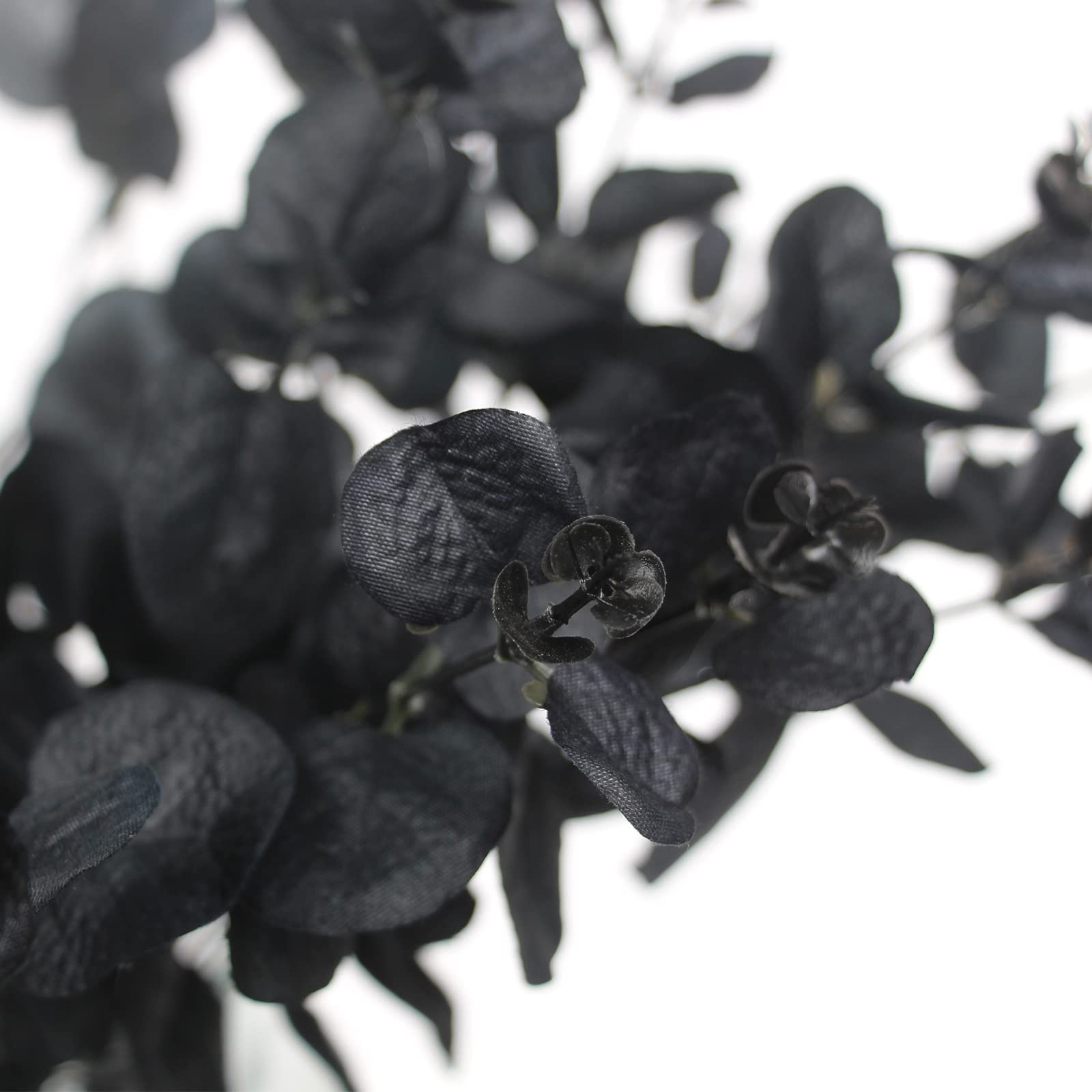 Tinsow 10 Pcs Black Artificial Eucalyptus Branches Stems Faux Eucalyptuses Real