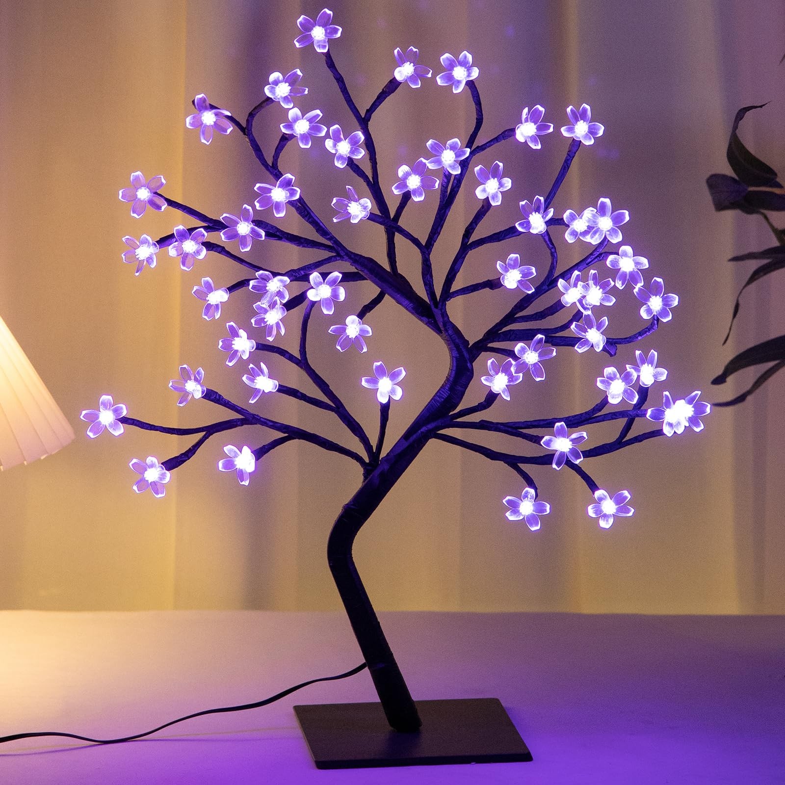 16 Color Changing Lighted Cherry Blossom Tree 48 LED Plug In Night Light