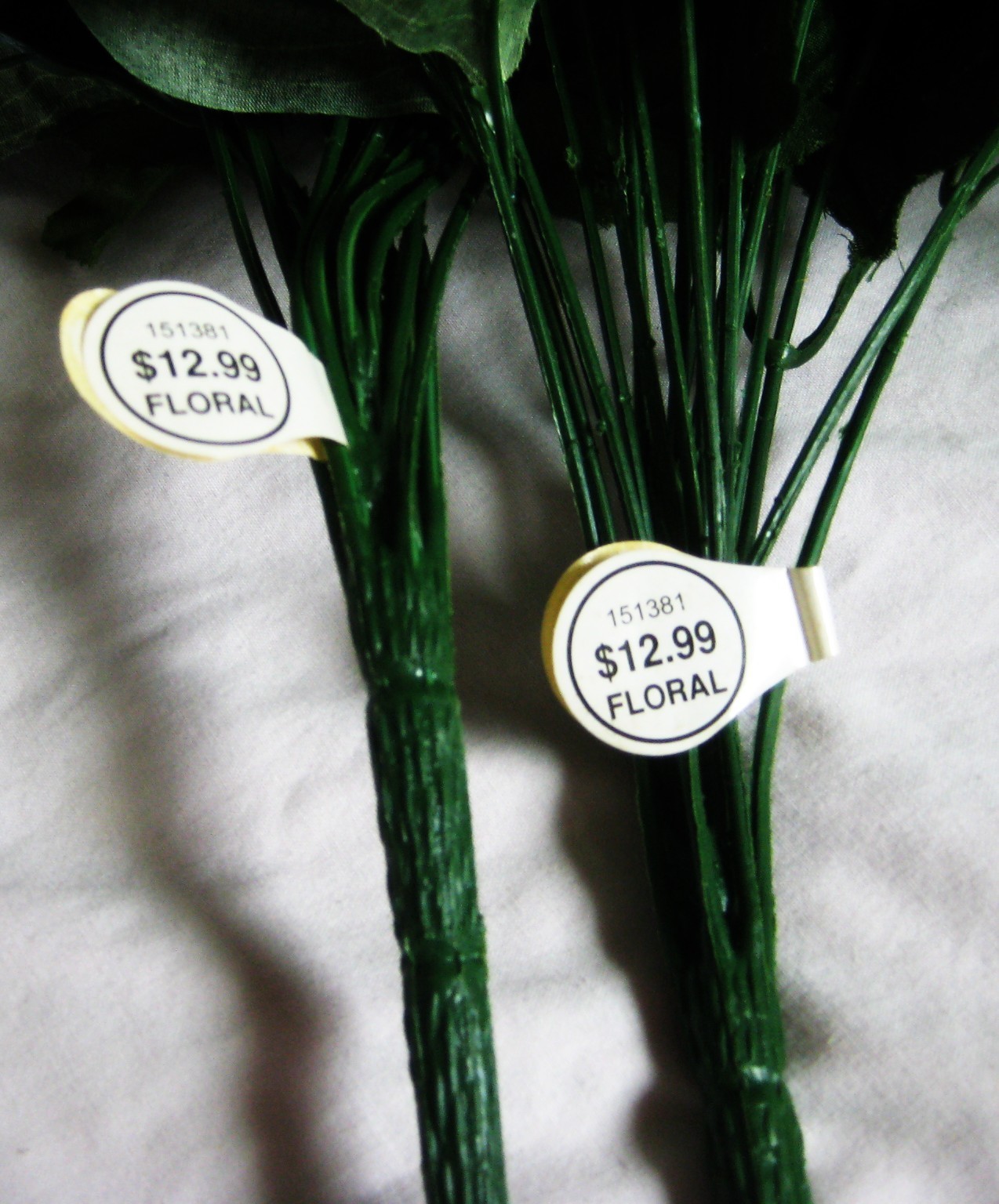 Hobby Lobby artificial flowers` 2 bunches with tag # 151381 mixed species colors