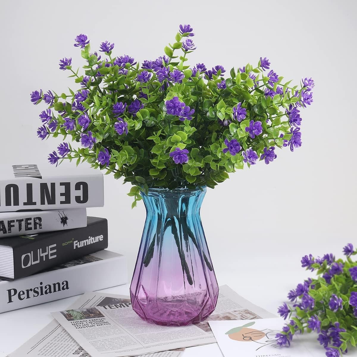 12 Bundles of UV Resistant Artificial Flowers – Lifelike Spring Decor for Home