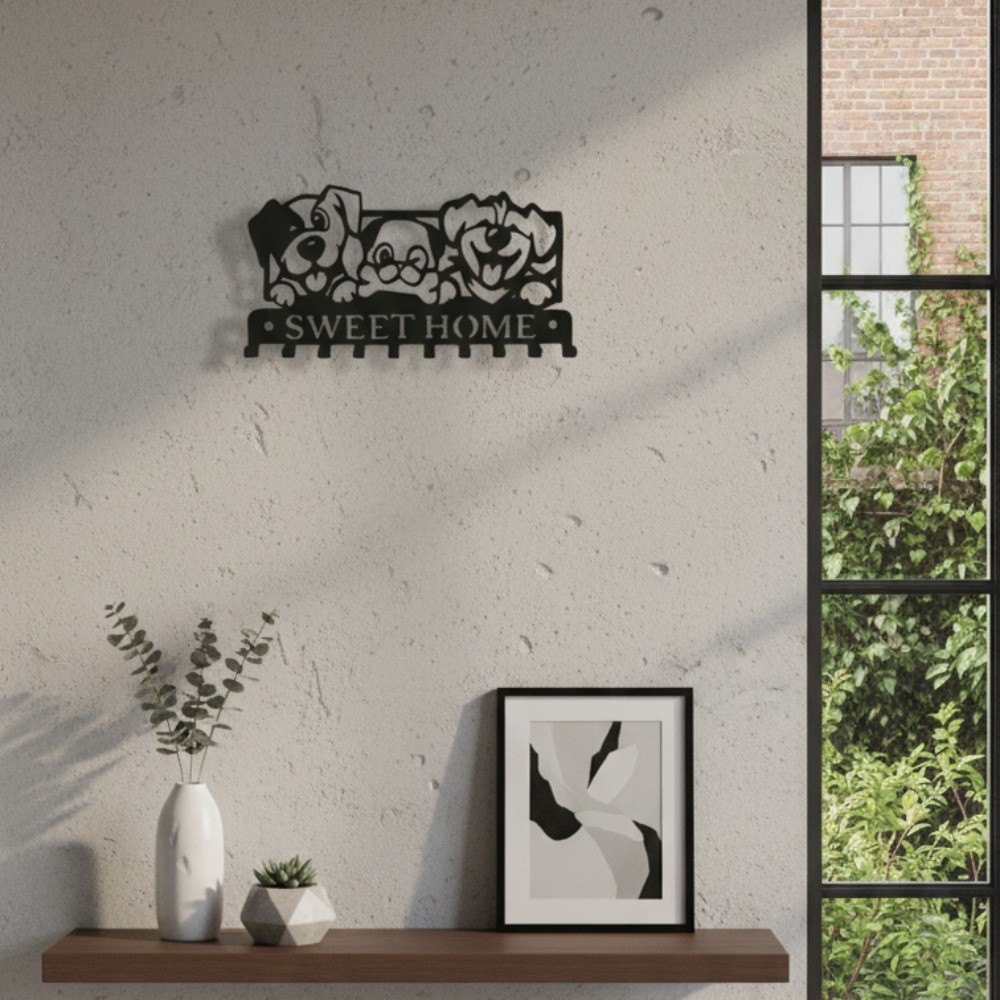 Butterfly 7-Hook Aluminum Key Holder – Entryway Wall Decor Organizer