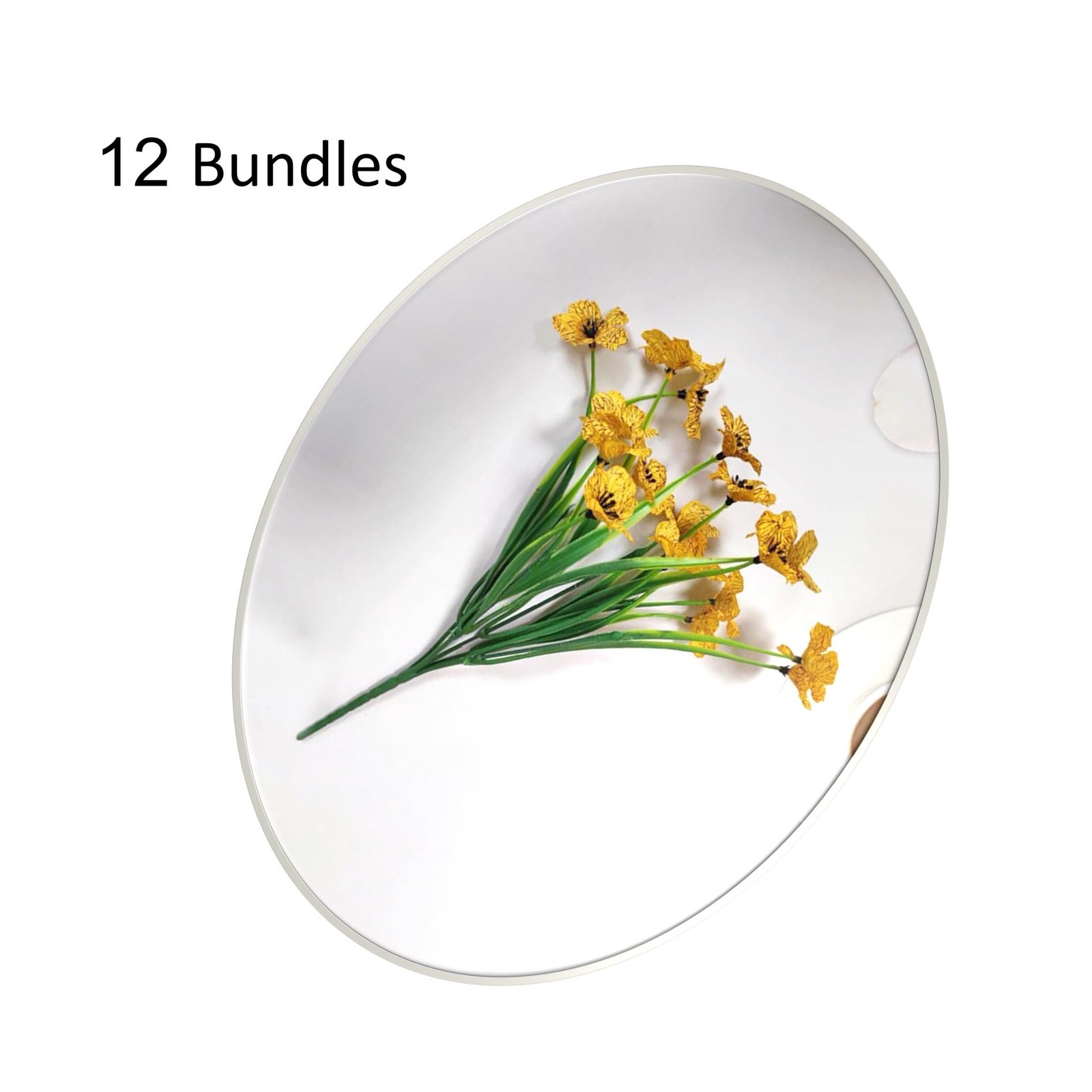 12 Bundles Yellow Artificial Flowers Faux Floral, No Fade Faux Flowers Fake P…