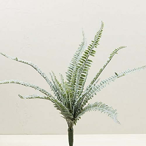 Factory Direct Craft Vinyl Flocked Green Fern Bushes for Decor – 2 Bushes