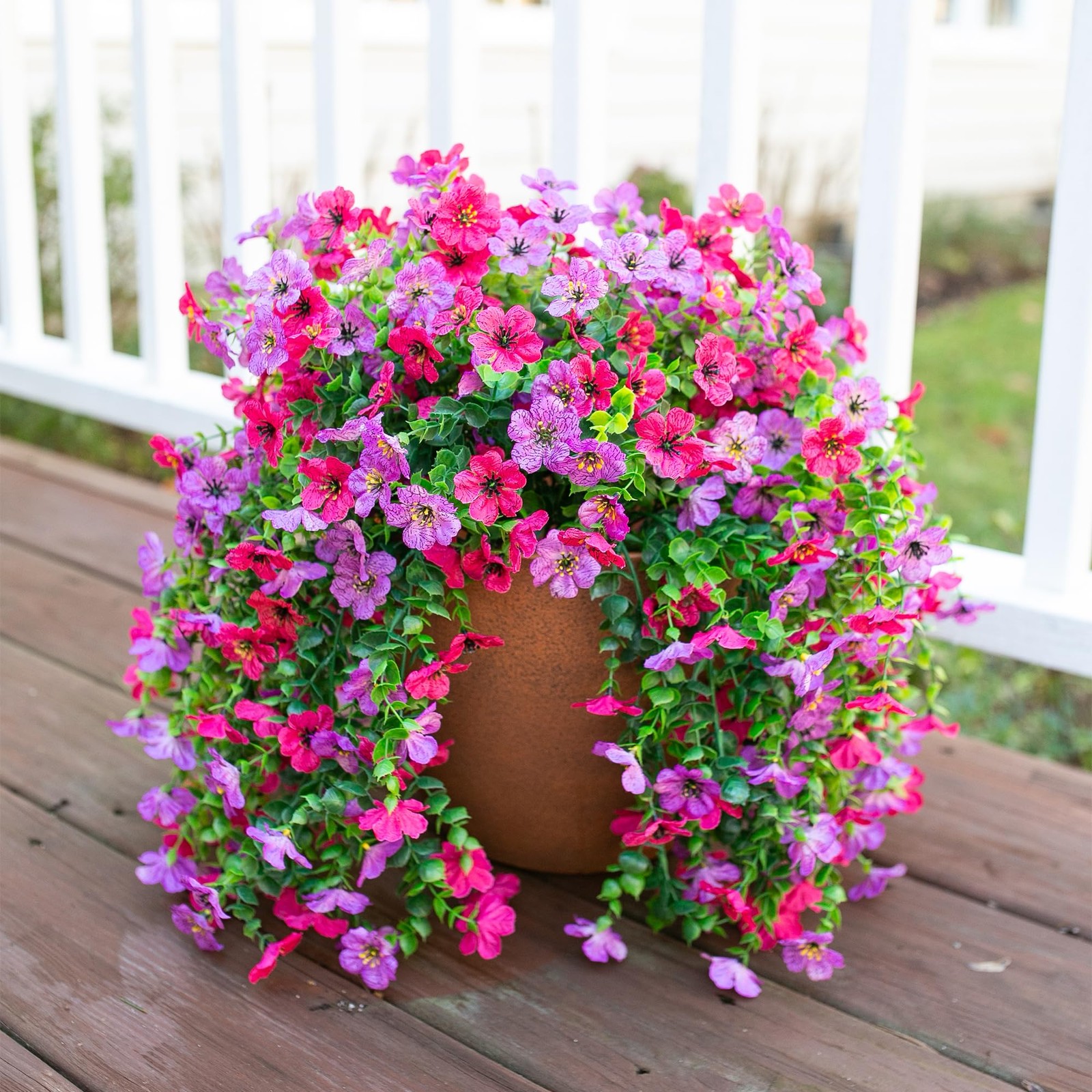2Pcs Fake Flowers Artificial Floral for Outdoors Decorations, Outside Flower …
