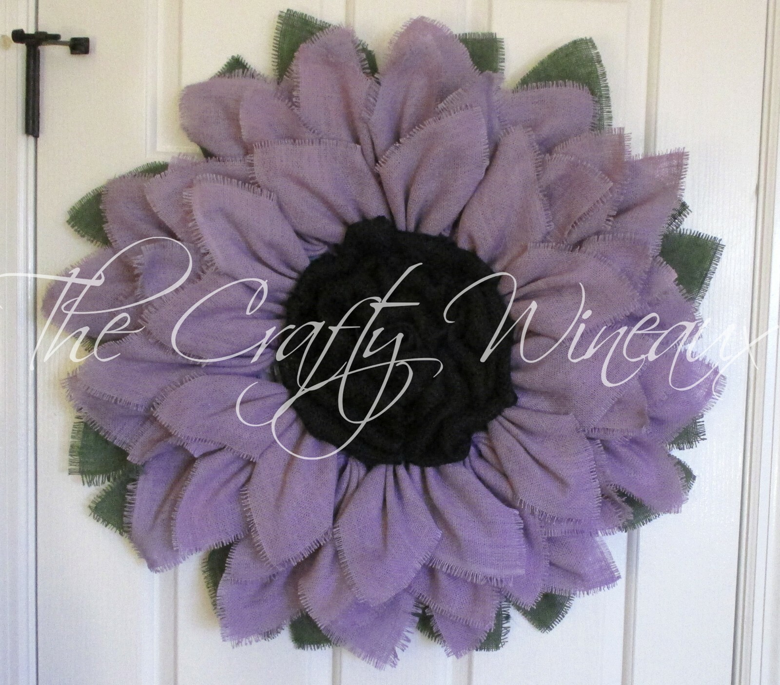 The Crafty Wineaux – Extra Large 30″ Rich Light Violet Burlap Sunflower Wreath