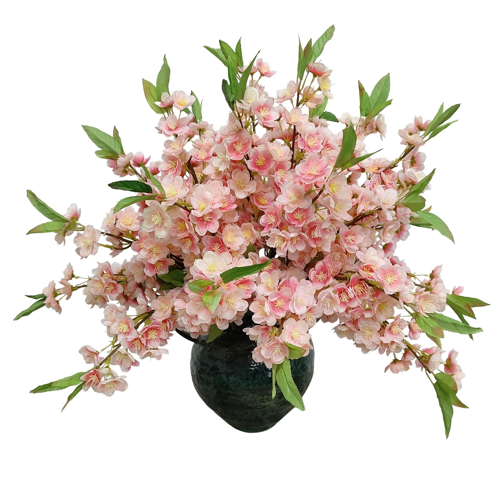 20 Pcs Artificial Pink Cherry Blossom Flower, Silk Peach Flowers Fake Plants …
