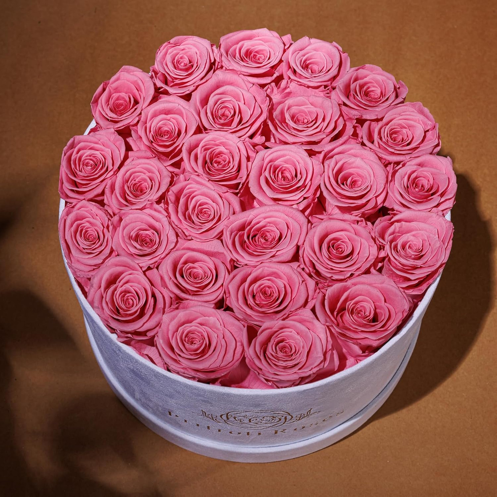 Preserved Roses Gift Box 27 Flowers in Suede Box Long-Lasting Mother’s Day Pink