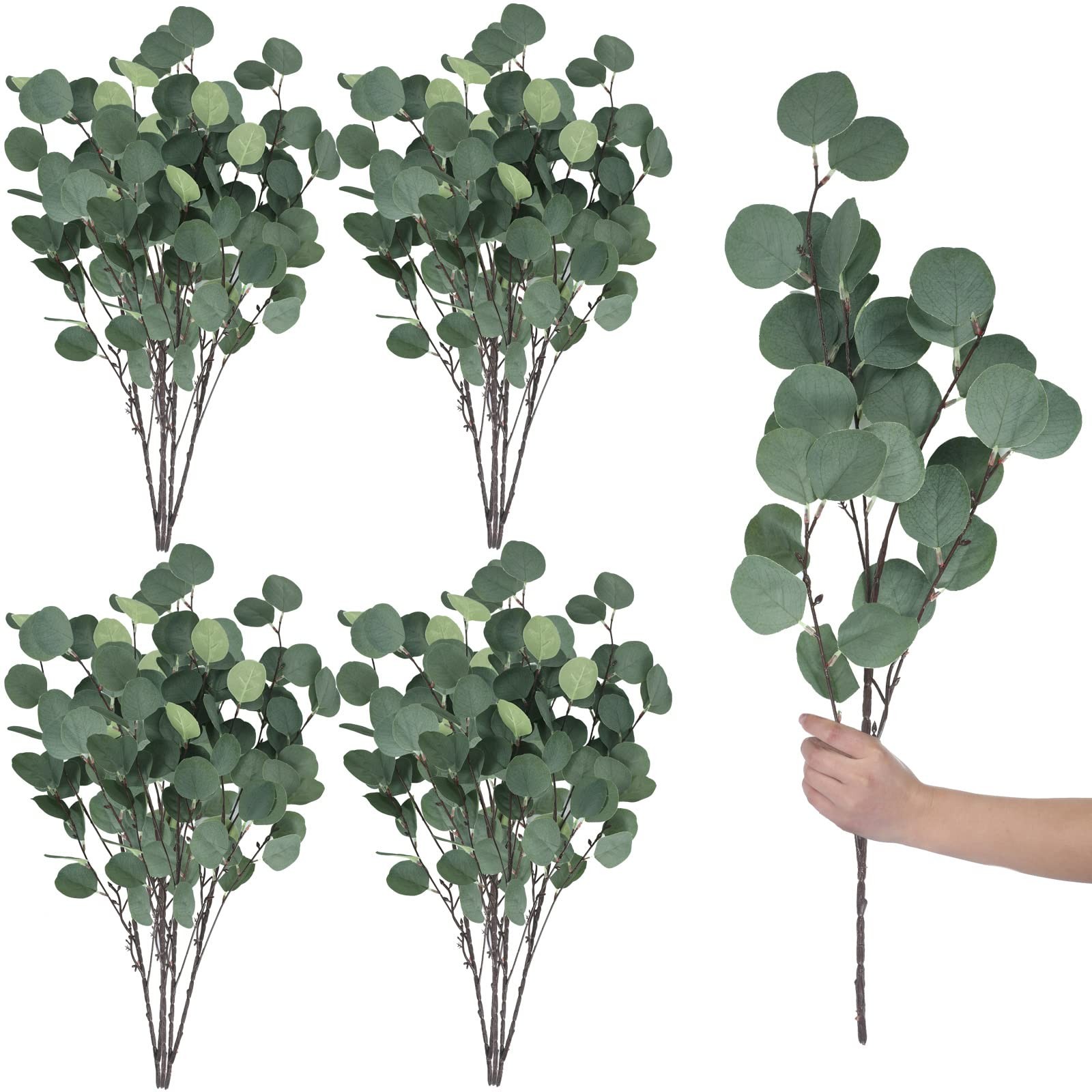 20 Pcs artificial eucalyptus stems fake eucalyptus faux greenery Leaves 23.6 …