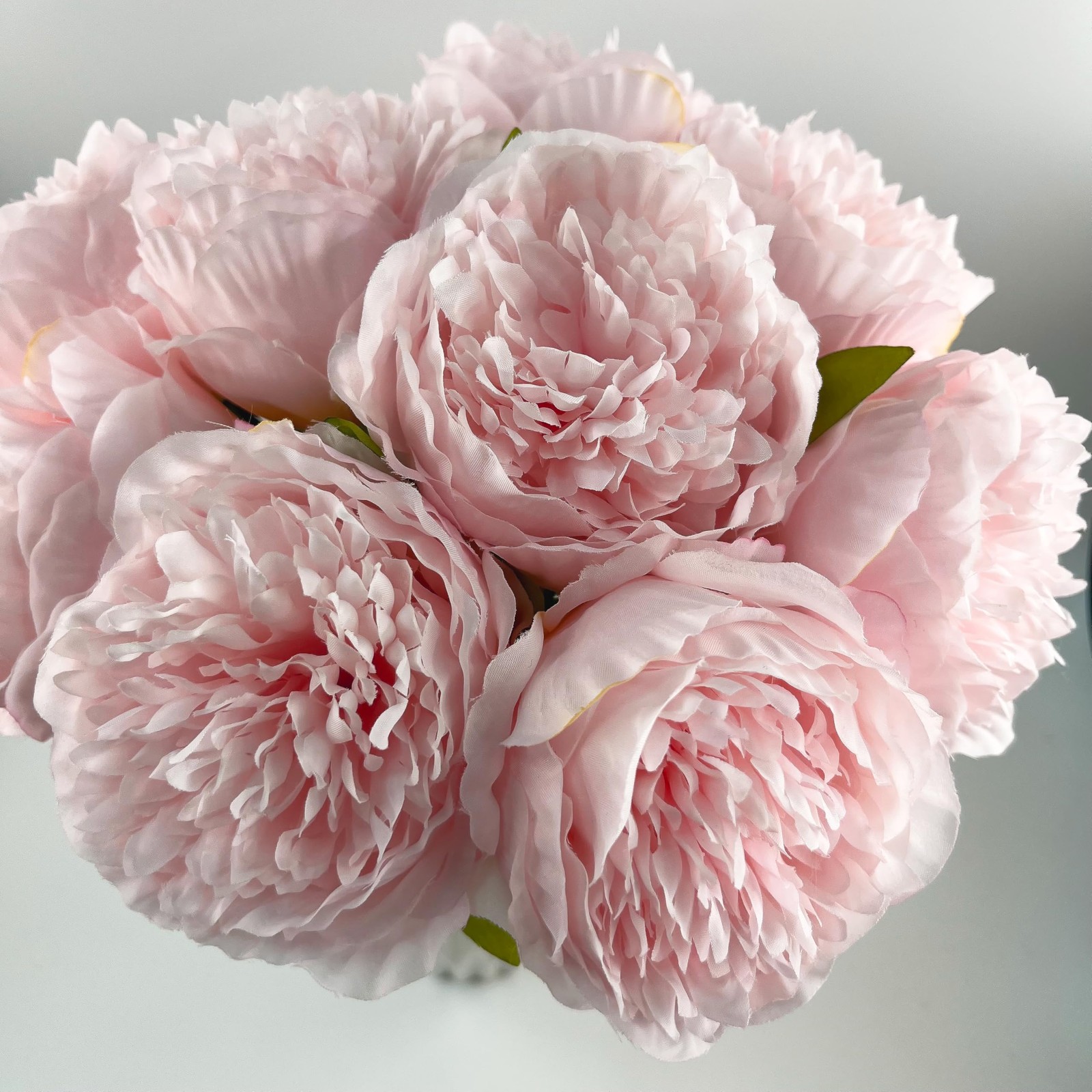 10 PCS Pink Artificial Peony Flowers Silk Real Touch Bouquet Wedding Decor