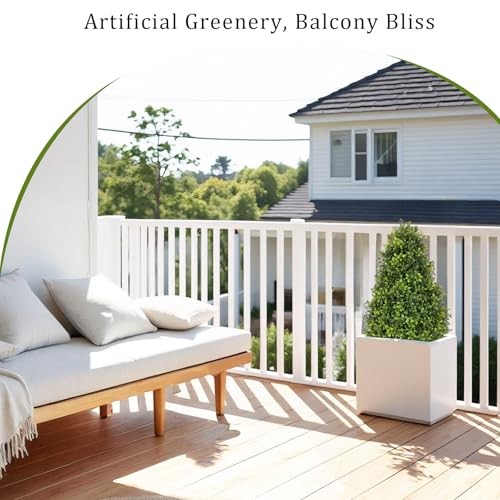 30″ Artificial Boxwood Faux Plants Outdoor, UV 30in Boxwood Light Green
