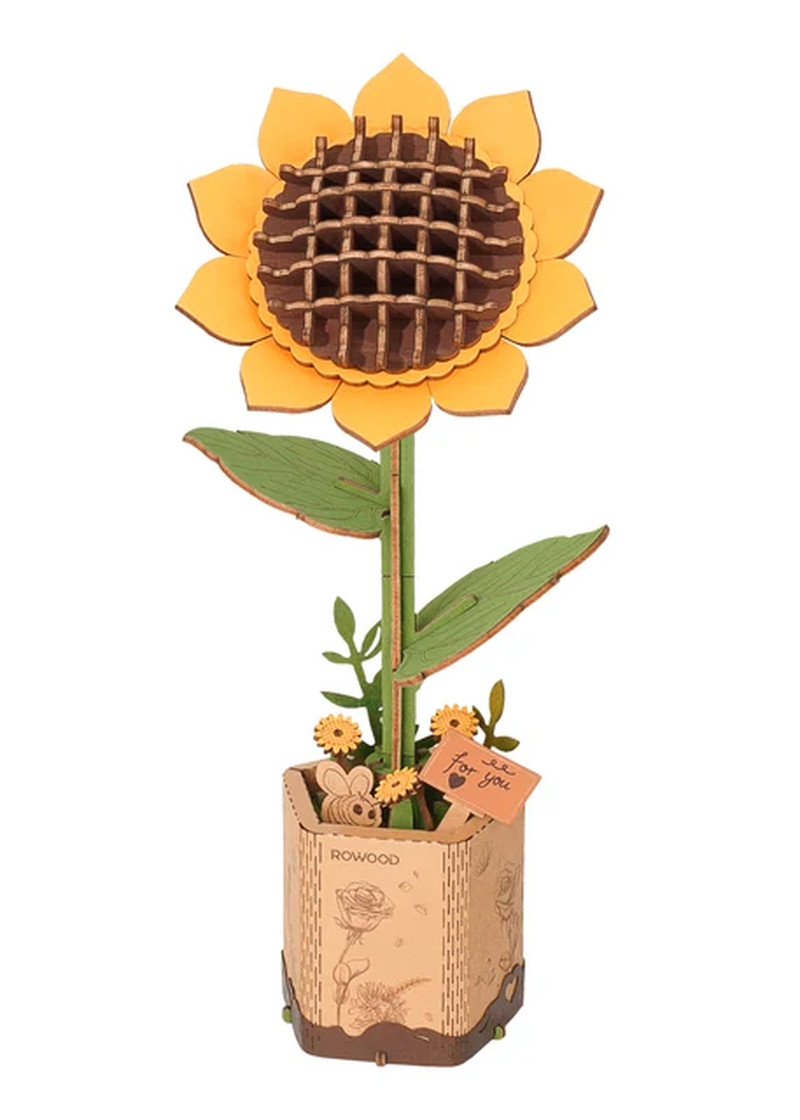 Rowood DIY Wooden Flower Bouquet Beautiful Hand-Make Gifts Eco-Friend Materials