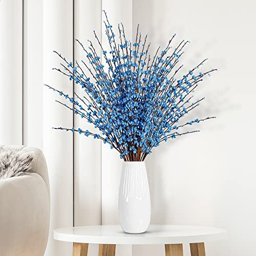 10 Pcs 29.5’’ Long Artificial Jasmine Flowers Tall Fake Flower Light Blue