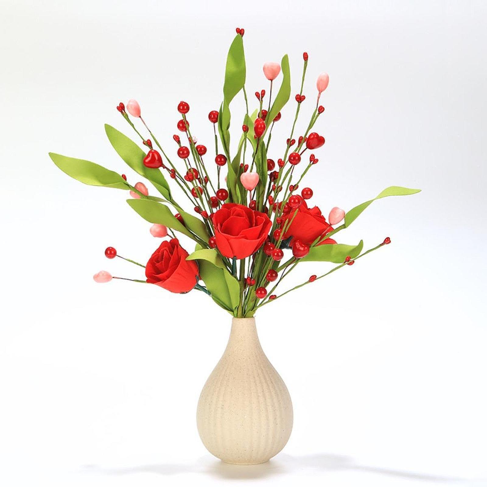3Pcs Artificial Flowers Valentine’s Day Decor Handcraft Ornament Gifts for Table