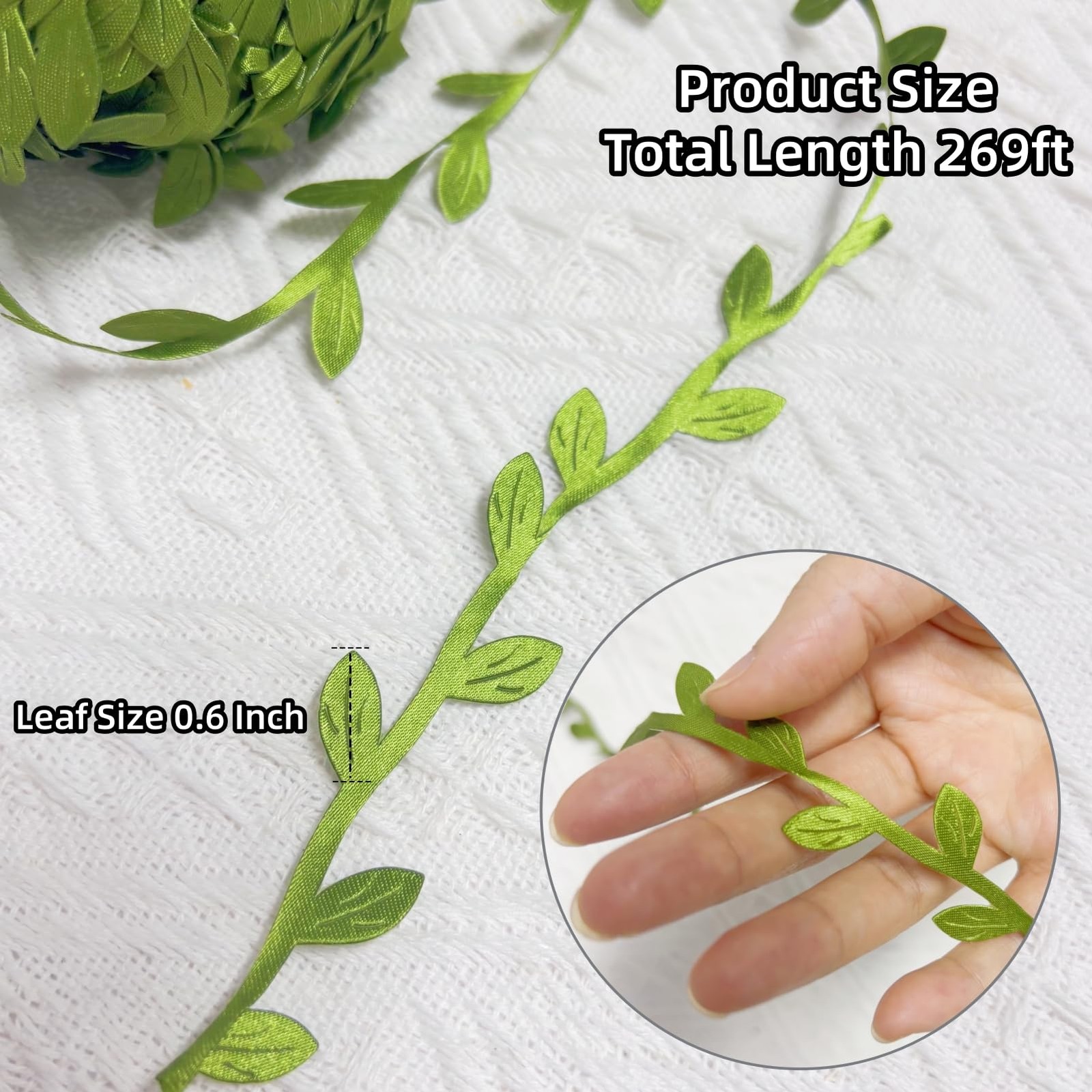 269ft Leaf Ribbon, Artificial Vines Leaf String Trim Ribbon – for Baby Shower…