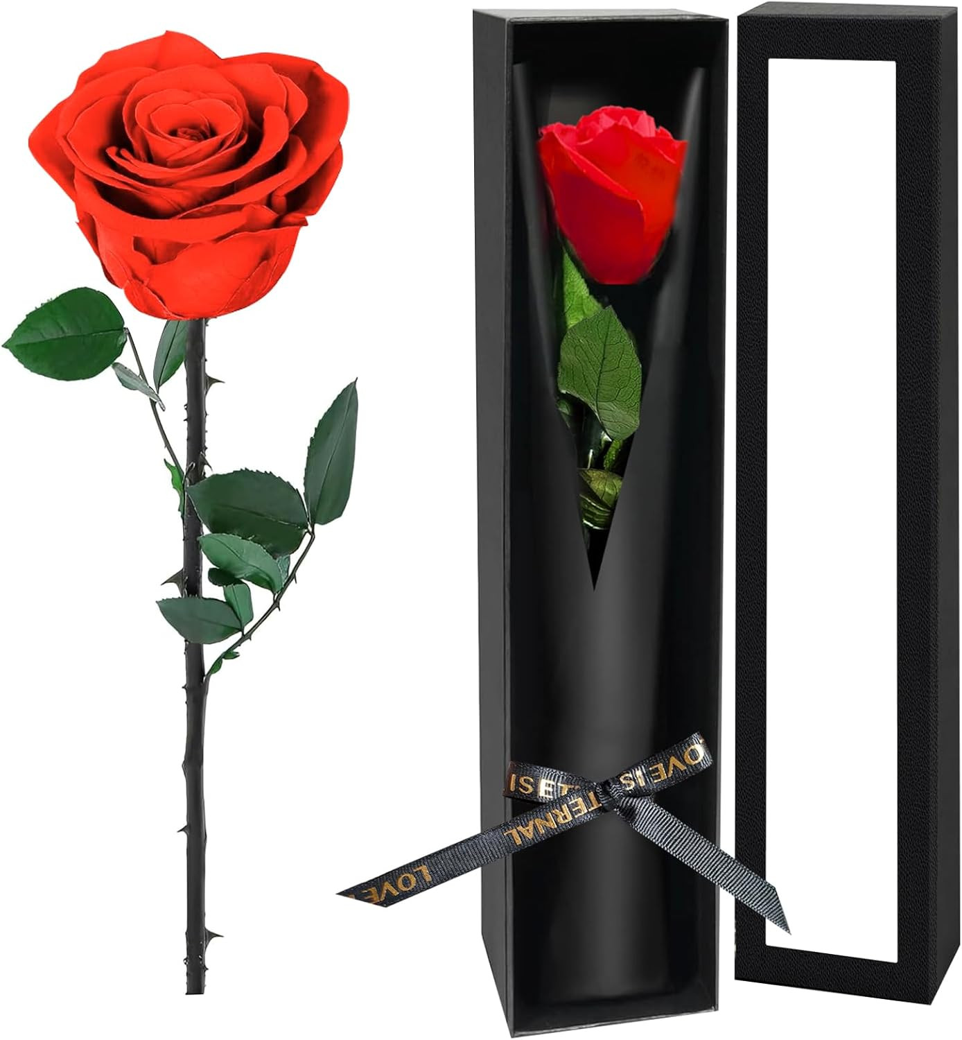 Single Forever Roses in a Box,Preserved Flowers for Delivery,Preserved Rose Gift