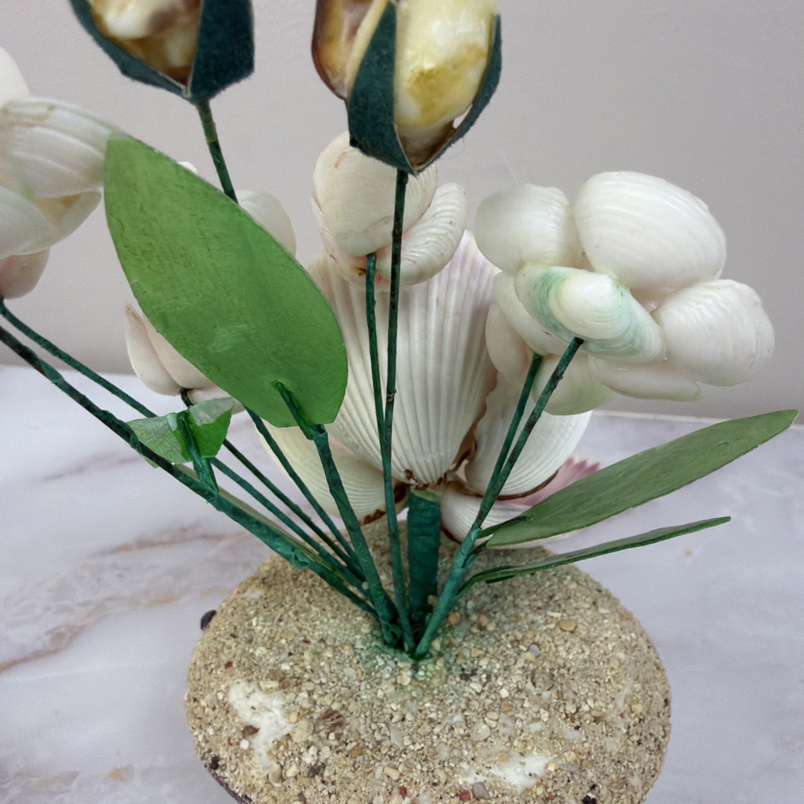 Vintage Sea Shell Floral Bouquet Kitsch Coastal Cottagecore Rare Shell Arrangeme