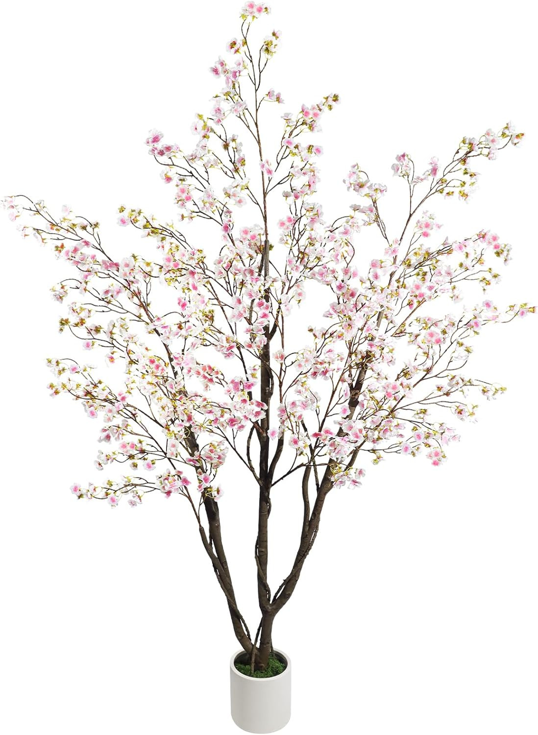 6FT Artificial Cherry Blossom Tree with Pot – Pink Faux Plant for Home Decor