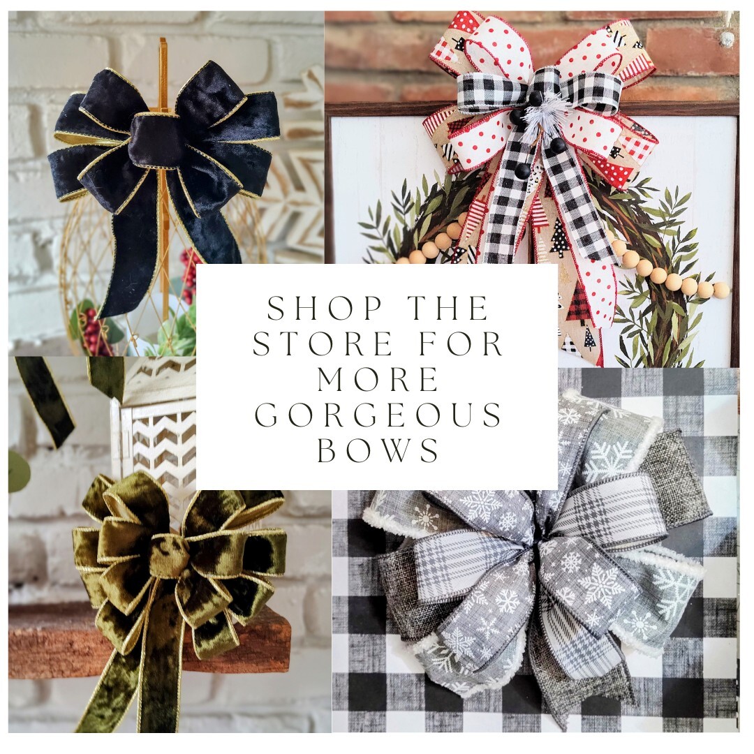 8×8 Grinch Inspired Wreath Bow, Lantern Bow, Door Hanger Bow, Swag or Mantle Bow